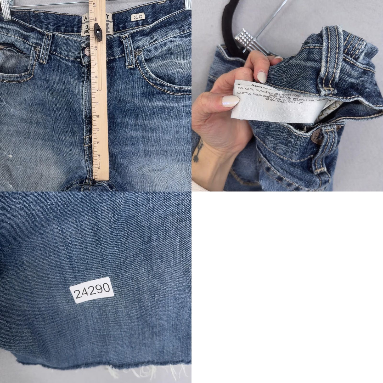 Ariat Ariat Shorts Mens 38 Blue M4 Relaxed Cutoff Distressed Jorts Patched Hem Size US 38 / EU 54 - 9 Thumbnail