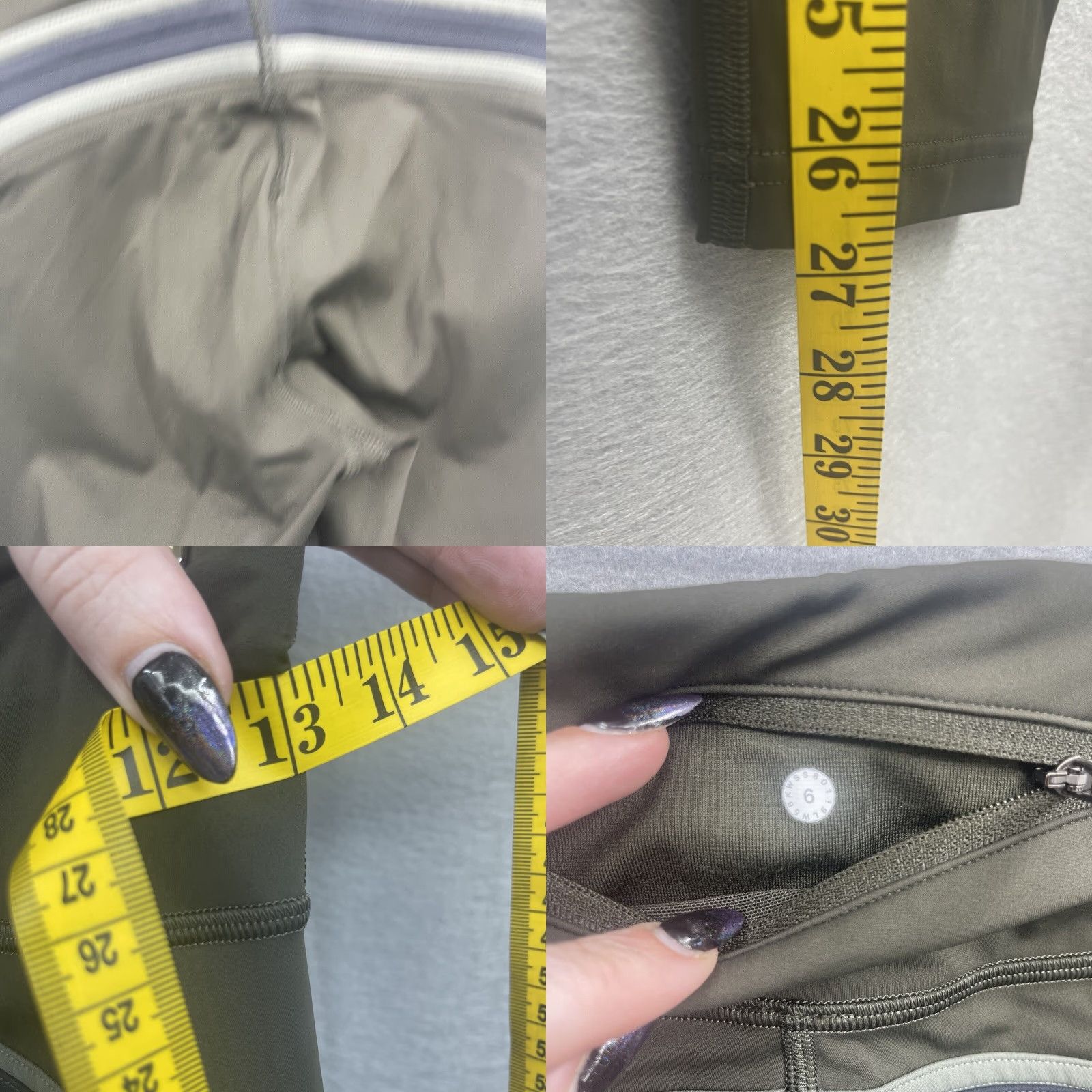 Lululemon Lululemon Run Crew Leggings Women 6 Hi Rise Olive Green Full Length Logo Running Leggings Size 28" / US 6 / IT 42 - 8 Thumbnail