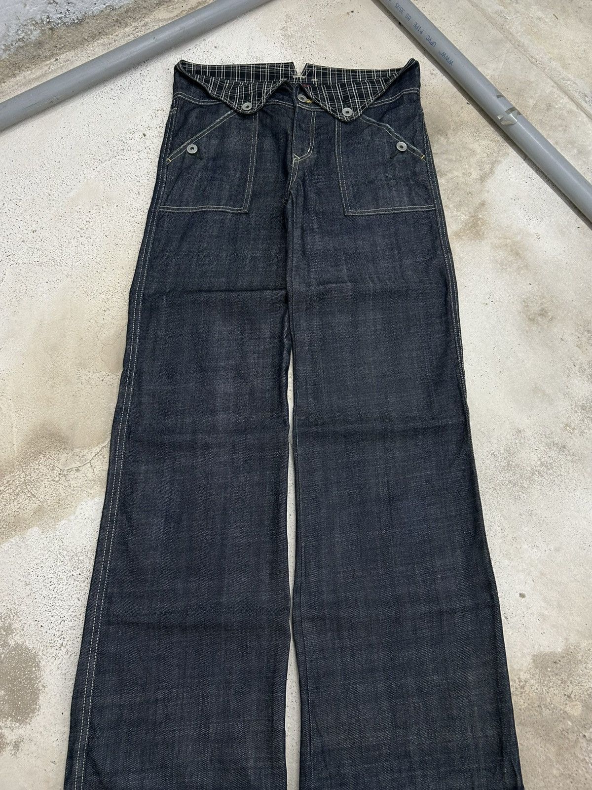 Hysteric Glamour Vintage Et Boite Jeans Wide Leg Flare Indigo Unisex Size 31" - 4 Thumbnail