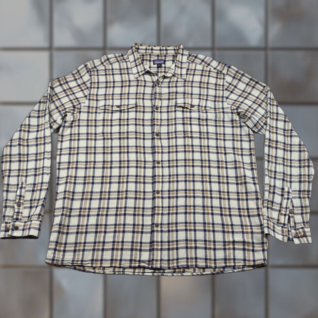 Patagonia Patagonia Button Up Shirt Mens 2XL Beige Plaid Cotton Long Sleeve Hipster Size US XXL / EU 58 / 5 - 1 Thumbnail