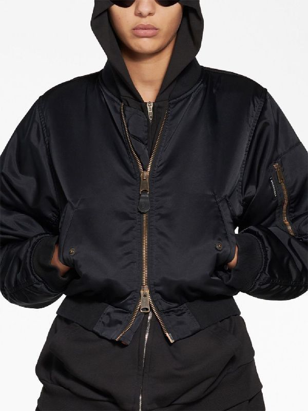 Balenciaga Balenciaga Shrunk Cropped Bomber Jacket Size US L / EU 52-54 / 3 - 5 Thumbnail