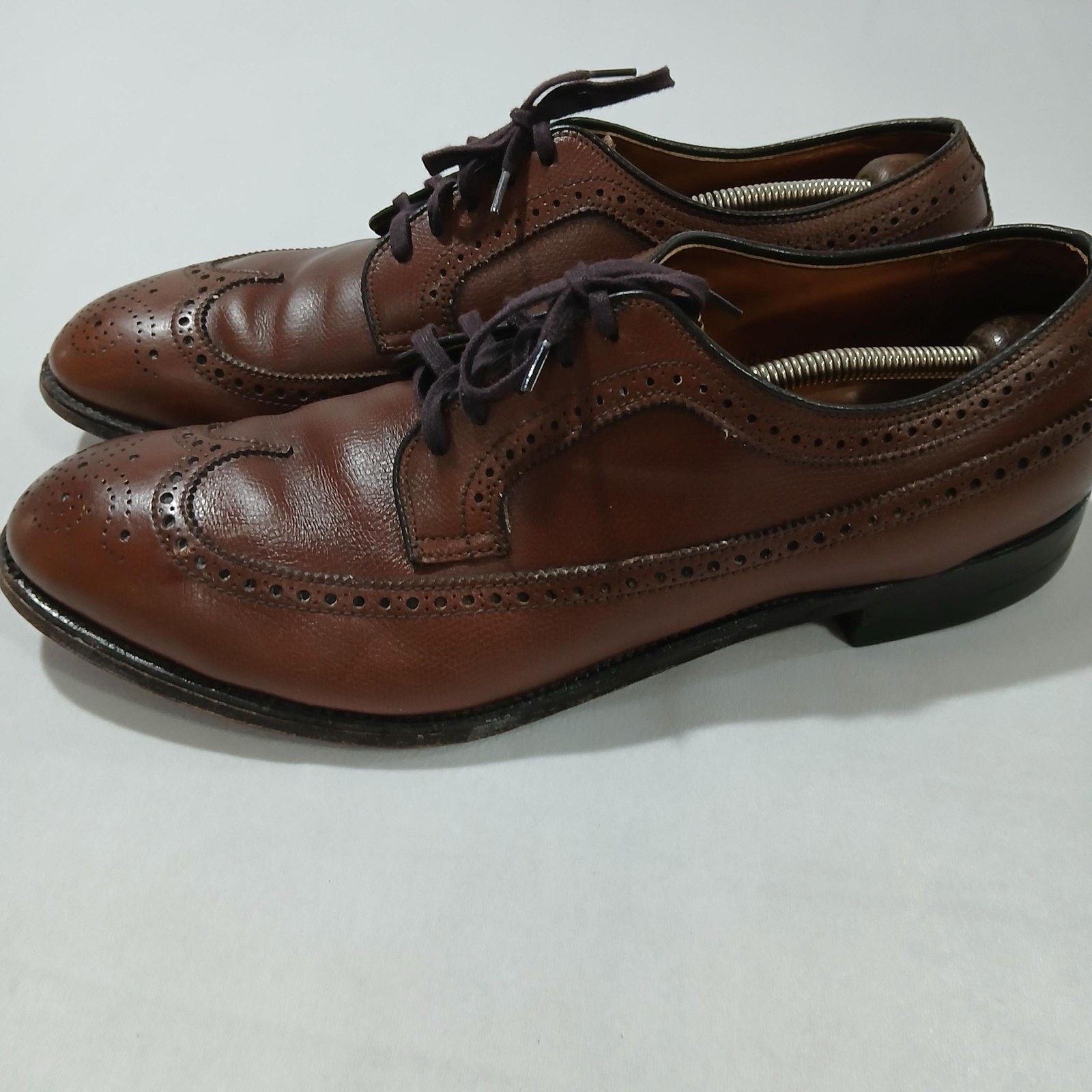 Alden Alden Mens 13 AA/B Brown Leather Longwing Blucher Wingtip Size US 13 / EU 46 - 2 Thumbnail