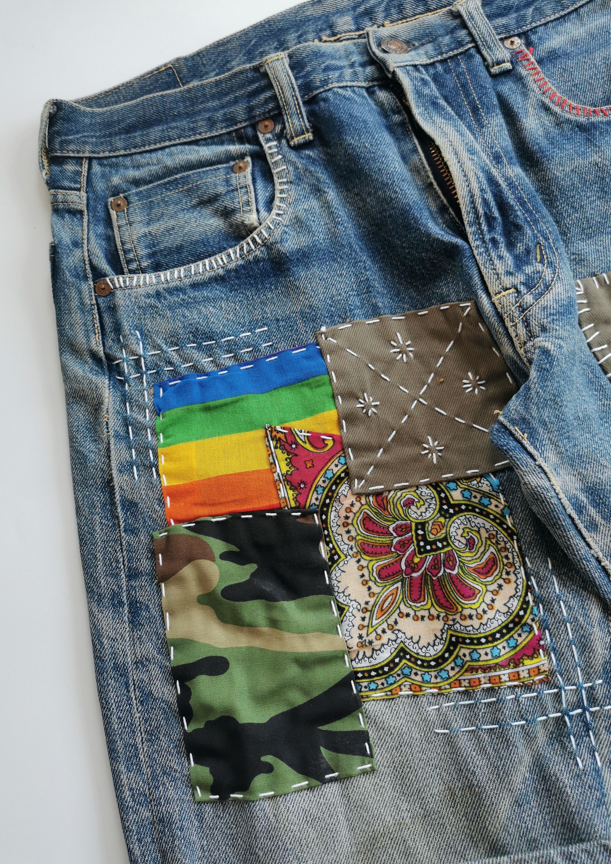 Kapital Go West Selvedge Patchwork Sashiko Size US 30 / EU 46 - 1 Thumbnail