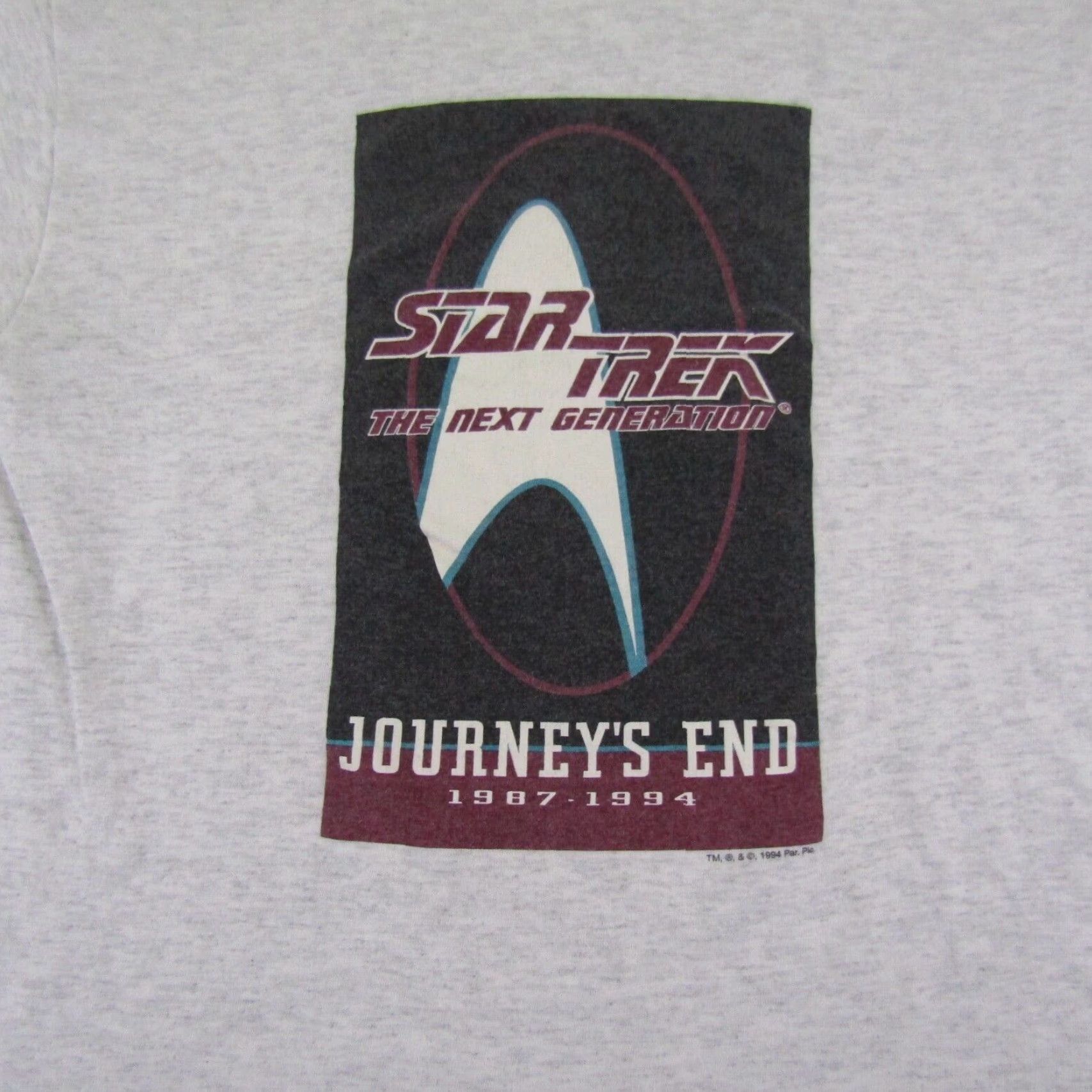 NEXT VINTAGE Star Trek Shirt Mens Medium White T-Shirt 90s Graphic Print Journeys End 1994 90s Star Trek Mens M Size US M / EU 48-50 / 2 - 2 Thumbnail