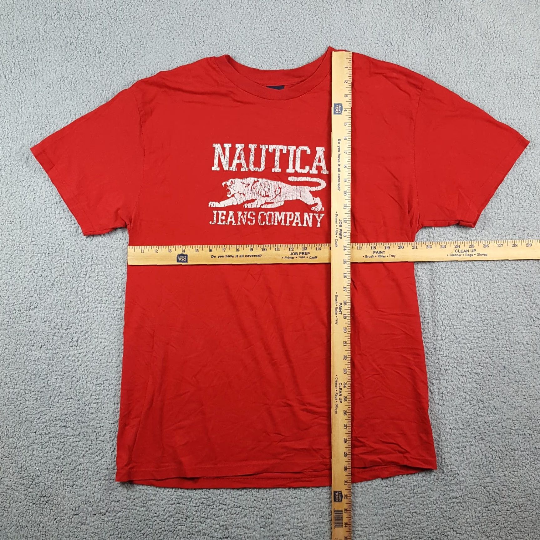 Nautica VINTAGE NAUTICA Jean Company Leopard Logo T-Shirt Men's XL Red Y2K Retro Outdoor Size US XL / EU 56 / 4 - 6 Thumbnail