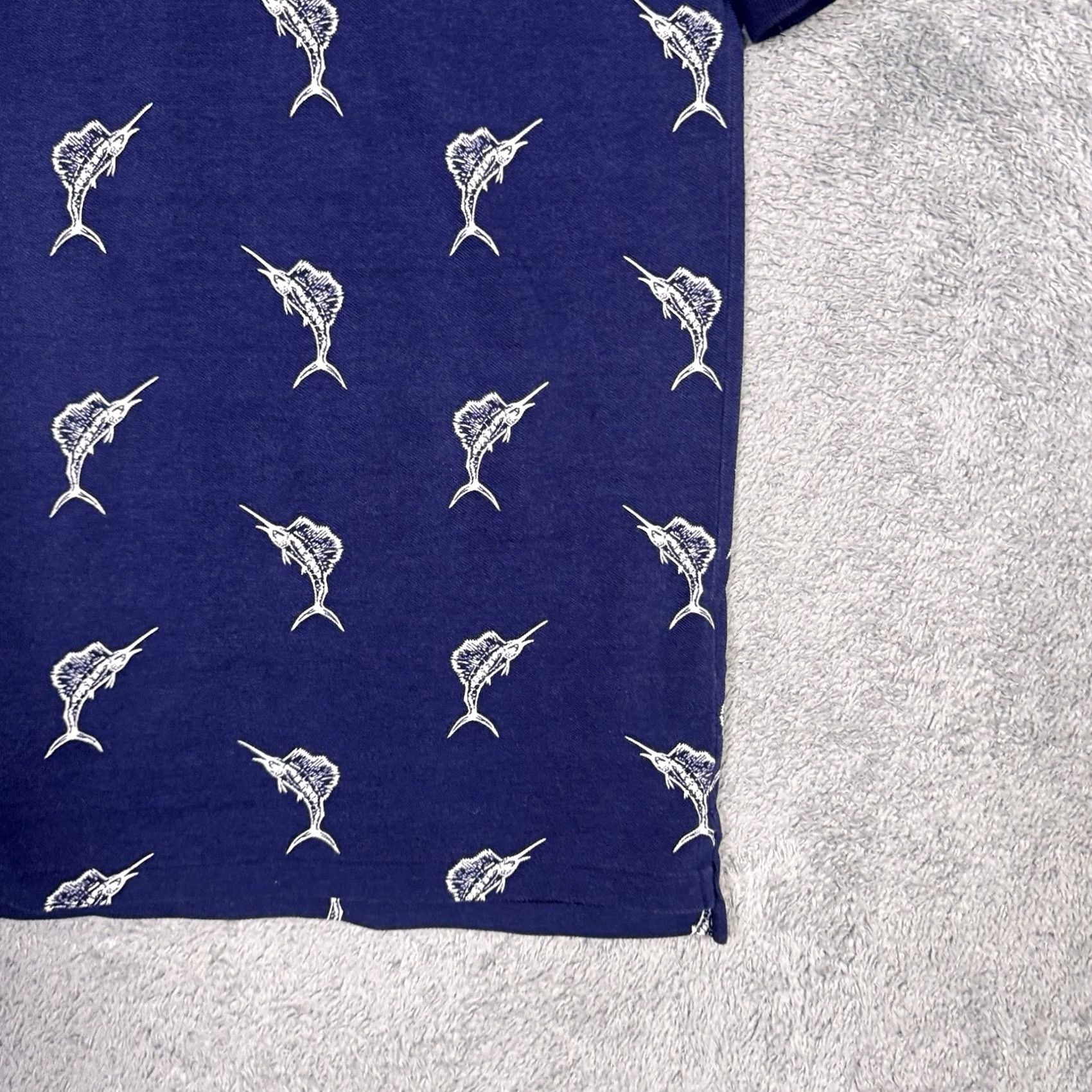 Polo Ralph Lauren VINTAGE Polo Ralph Lauren Shirt Mens S Pique Polo Classic Fit Swordfish All Over Print Shirt Mens S Blue 90s Outdoor Golf Size US S / EU 44-46 / 1 - 2 Thumbnail
