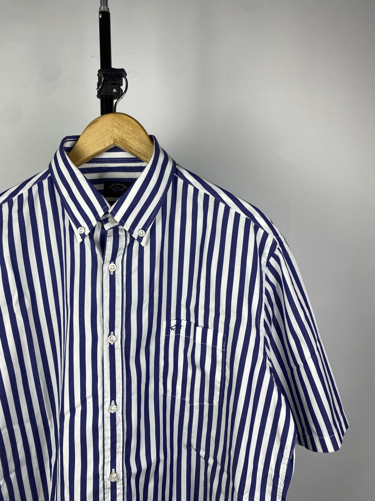 Designer × Paul & Shark Vintage Paul & Shark Yachting Stripped Shirt Button Up Size US XL / EU 56 / 4 - 3 Thumbnail