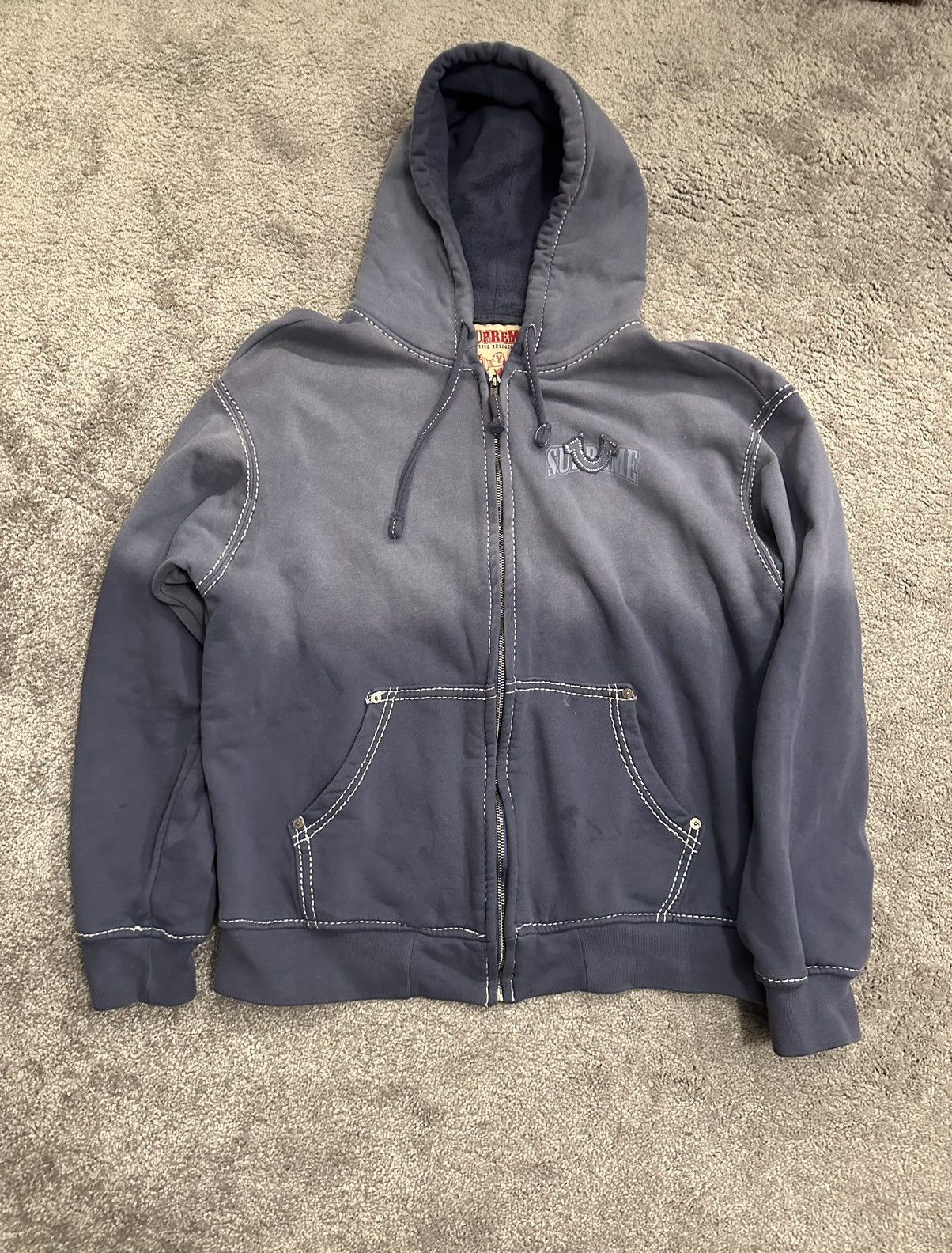 Shirt Navy Blue True Religion Supreme X True Religion Zip-Up