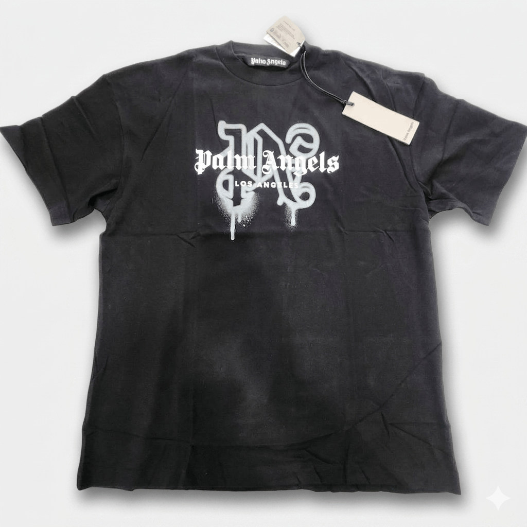 Palm Angels Palm Angels "LA Monogram Spray" Logo T-Shirt Size US L / EU 52-54 / 3 - 1 Thumbnail