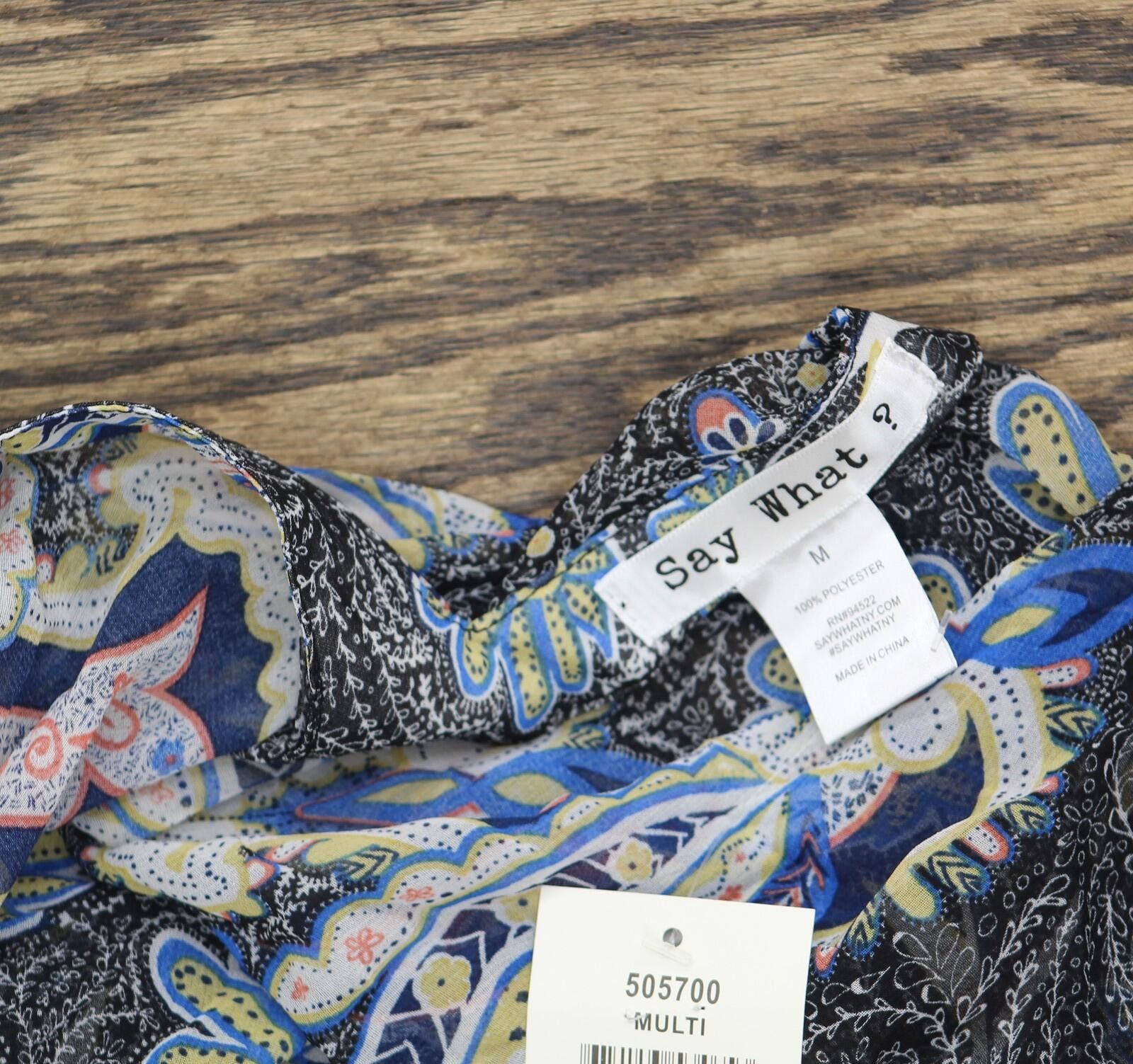 Other Nwt Say What? Paisley Kimono Woven Top Black Multi M Size M / US 6-8 / IT 42-44 - 4 Thumbnail