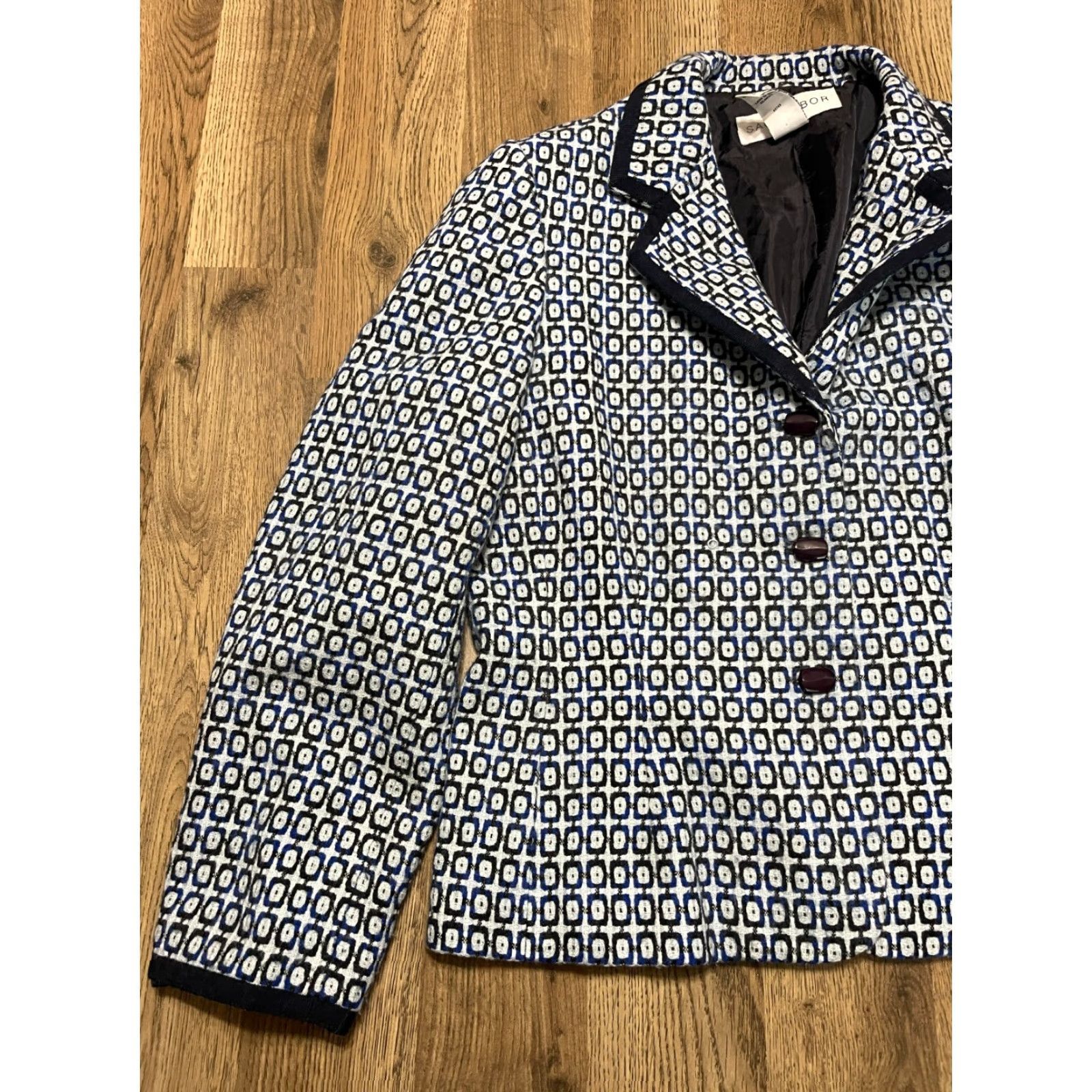 Vintage Sag Harbor Jacket, Women's Size 14, Blazer, White Blue, Buttons Up Size XL / US 12-14 / IT 48-50 - 3 Thumbnail