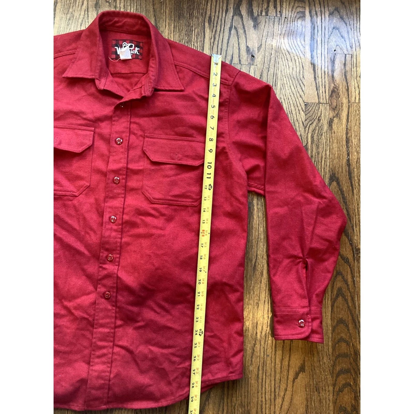 Vintage VINTAGE Woolrich Shirt Jacket Mens Large Red Long Sleeve Button Up Flannel Size US L / EU 52-54 / 3 - 7 Thumbnail