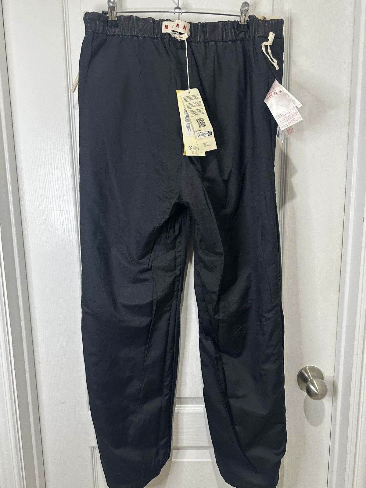 Marni Size 52 Marni Leopard Shearling Trimmed Leather Trousers Size US 44 / EU 60 - 16 Thumbnail