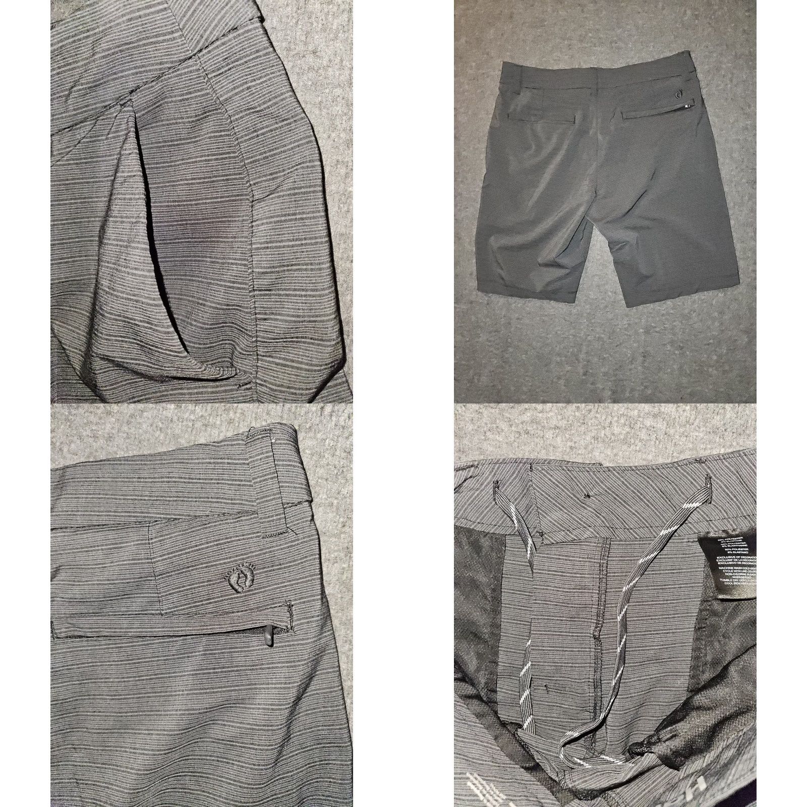 Hang Ten Hang Ten Board Shorts Men's 32 Gray Striped Low Rise Zip Pockets Beach Size US 32 / EU 48 - 8 Thumbnail