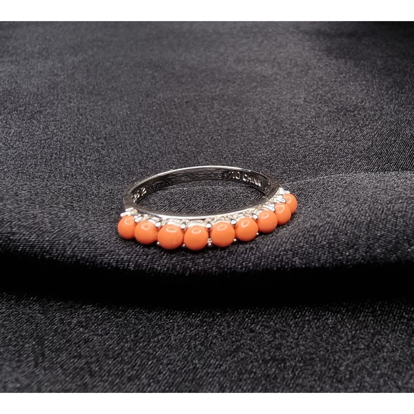 Other Sterling Silver 925 Faux Coral Ring Size 10.5 China Size ONE SIZE - 2 Thumbnail