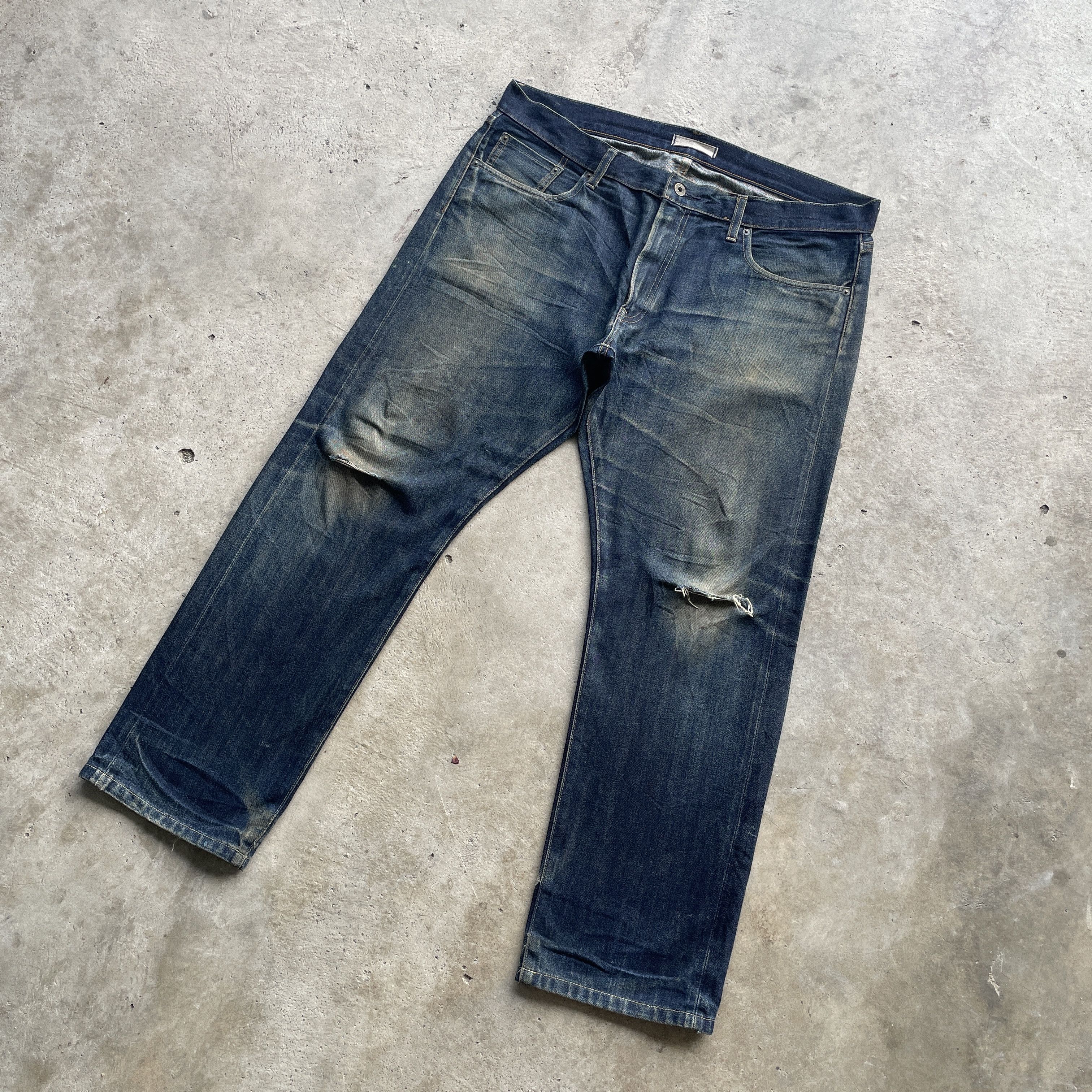 Japanese Brand VINTAGE JAPANESE DISTRESSED FADED RUSTY SELVEDGE JEANS PANTS Size US 39 - 1 Thumbnail