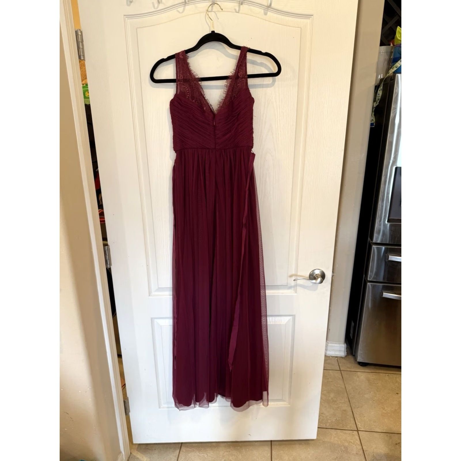 Anthropologie VINTAGE Anthropologie x BHLDN Hitherto Fleur maxi Dress gown wine wedding guest Size 0 Sleeveless Red Wedding Womens Ballet Size XS / US 0-2 / IT 36-38 - 2 Thumbnail