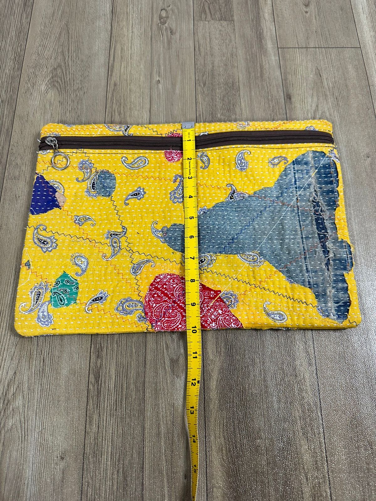 Other Custom Made Distressed Denim Paisley Patchwork boro clutch Size ONE SIZE - 9 Thumbnail