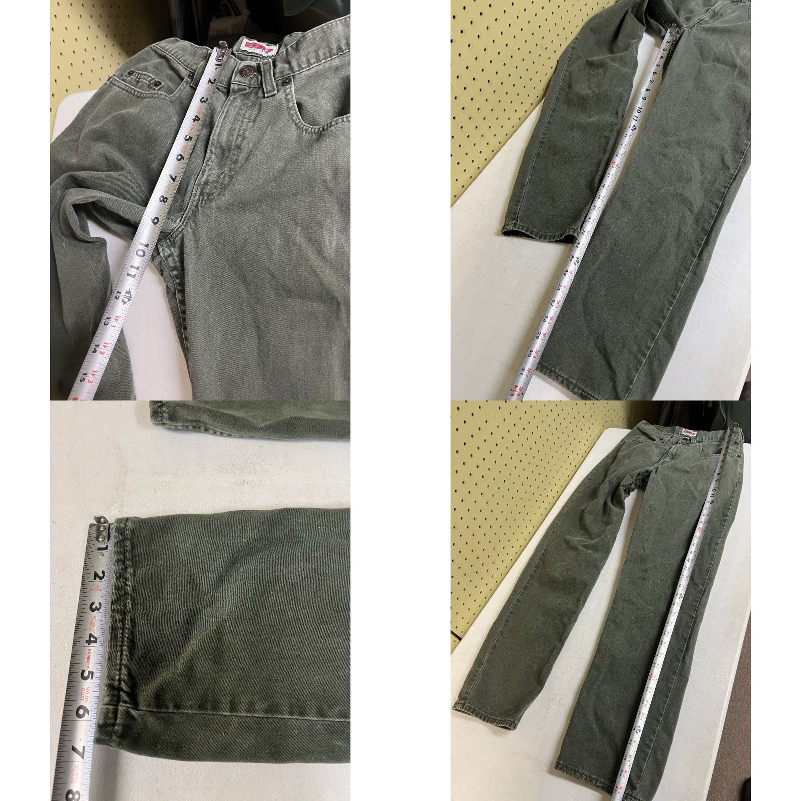 Levi's VINTAGE Levi’s 555 Jeans - 28x31 - Relaxed Straight - Green - USA Made - 90s Vintage Mens Jeans Size US 28 / EU 44 - 8 Thumbnail