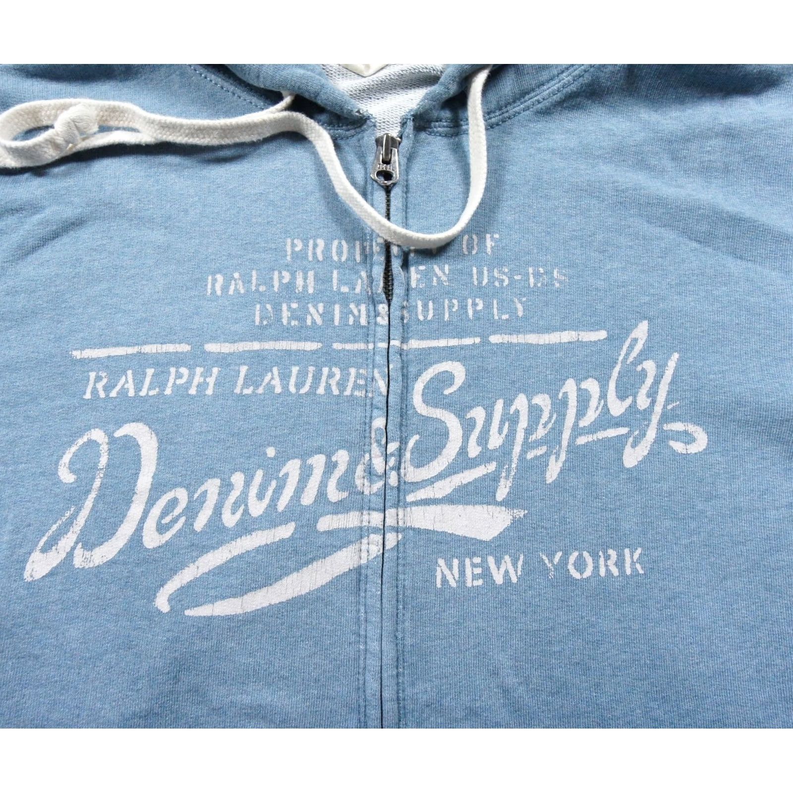 Vintage Denim & Supply Ralph Lauren Hoodie Mens XL Blue Full Zip Sweatshirt Outdoors Size US XL / EU 56 / 4 - 2 Thumbnail