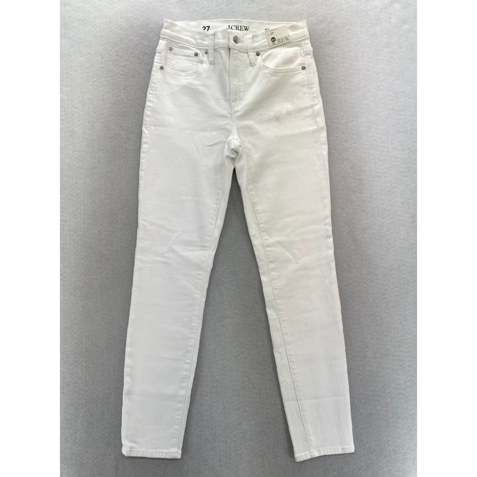 J.Crew J.CREW Jeans 9" Toothpick White Stretch Denim Skinny Ankle Mid Rise Women's 27 Size 27" / US 4 / IT 40 - 2 Thumbnail