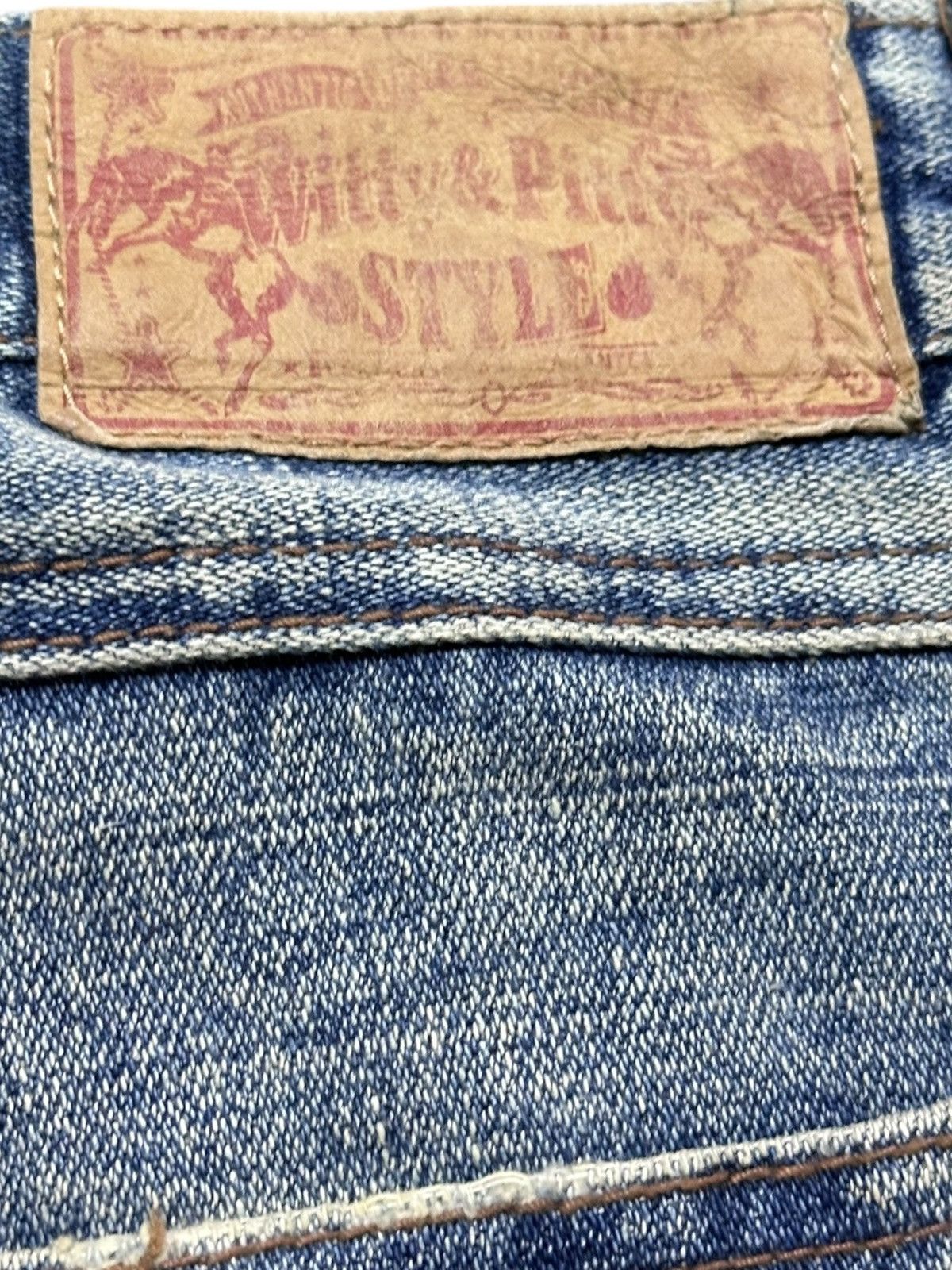 W&LT Vintage W&P Flare Honeycomb Distressed Denim Size US 30 / EU 46 - 7 Thumbnail