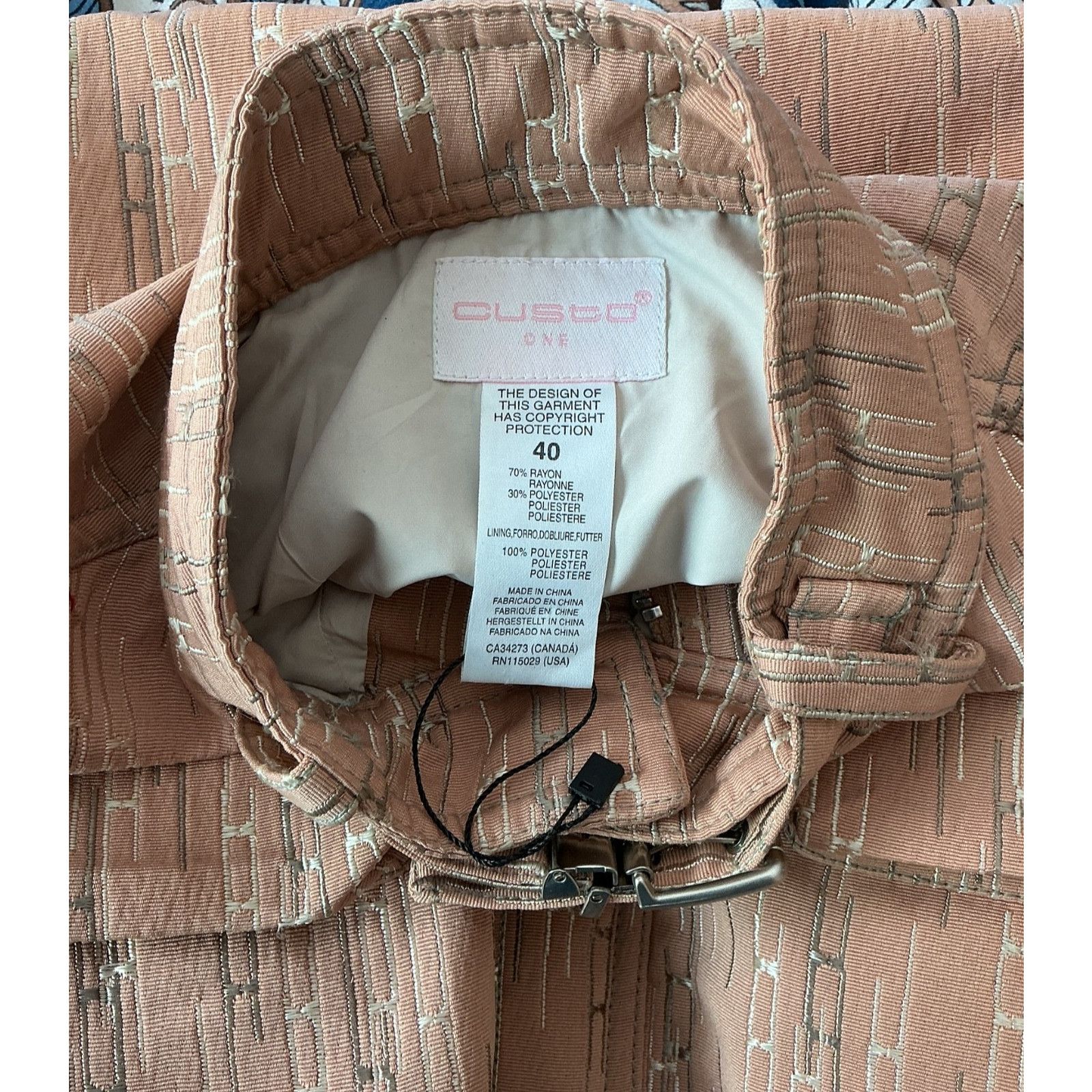 Other CUSTO ONE PEACH METALLIC EMBROIDERED SNAP & ZIP FRONT JACKET Size M / US 6-8 / IT 42-44 - 6 Thumbnail