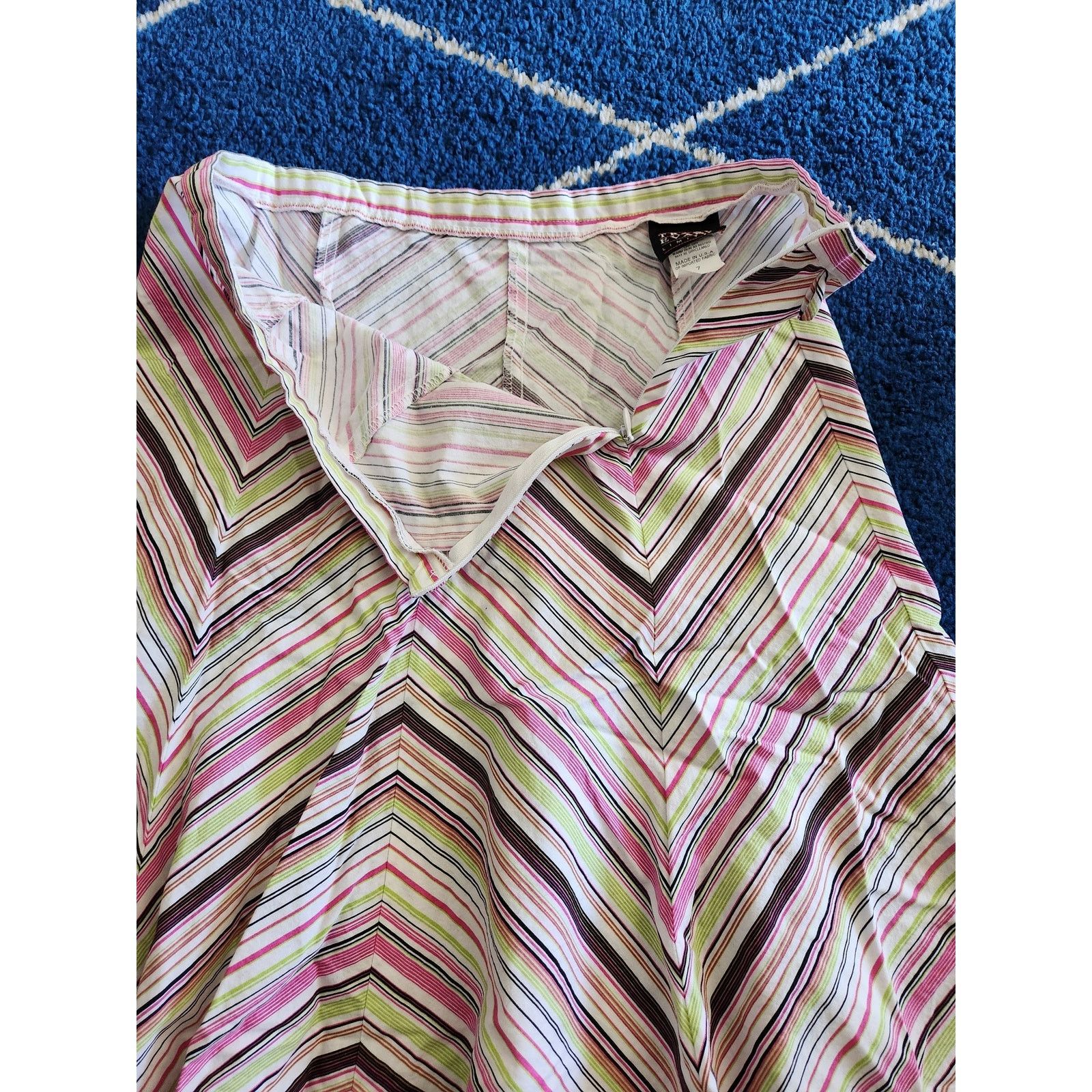Other Y2k Tracy Evans Women's Striped Flowy Skirt 7 Size 28" / US 6 / IT 42 - 4 Thumbnail