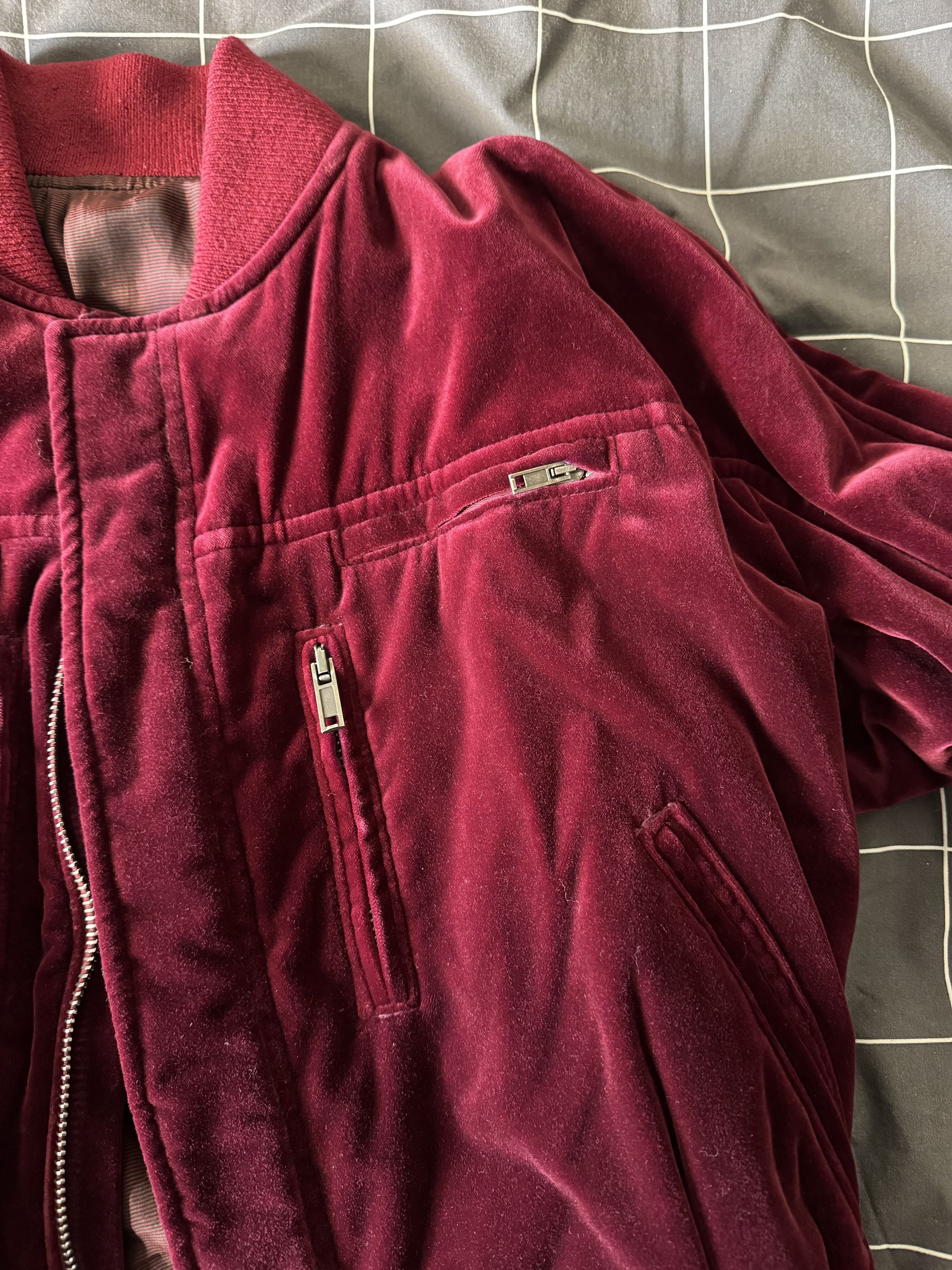 Haider Ackermann Burgundy Velvet Bomber Size US L / EU 52-54 / 3 - 4 Thumbnail