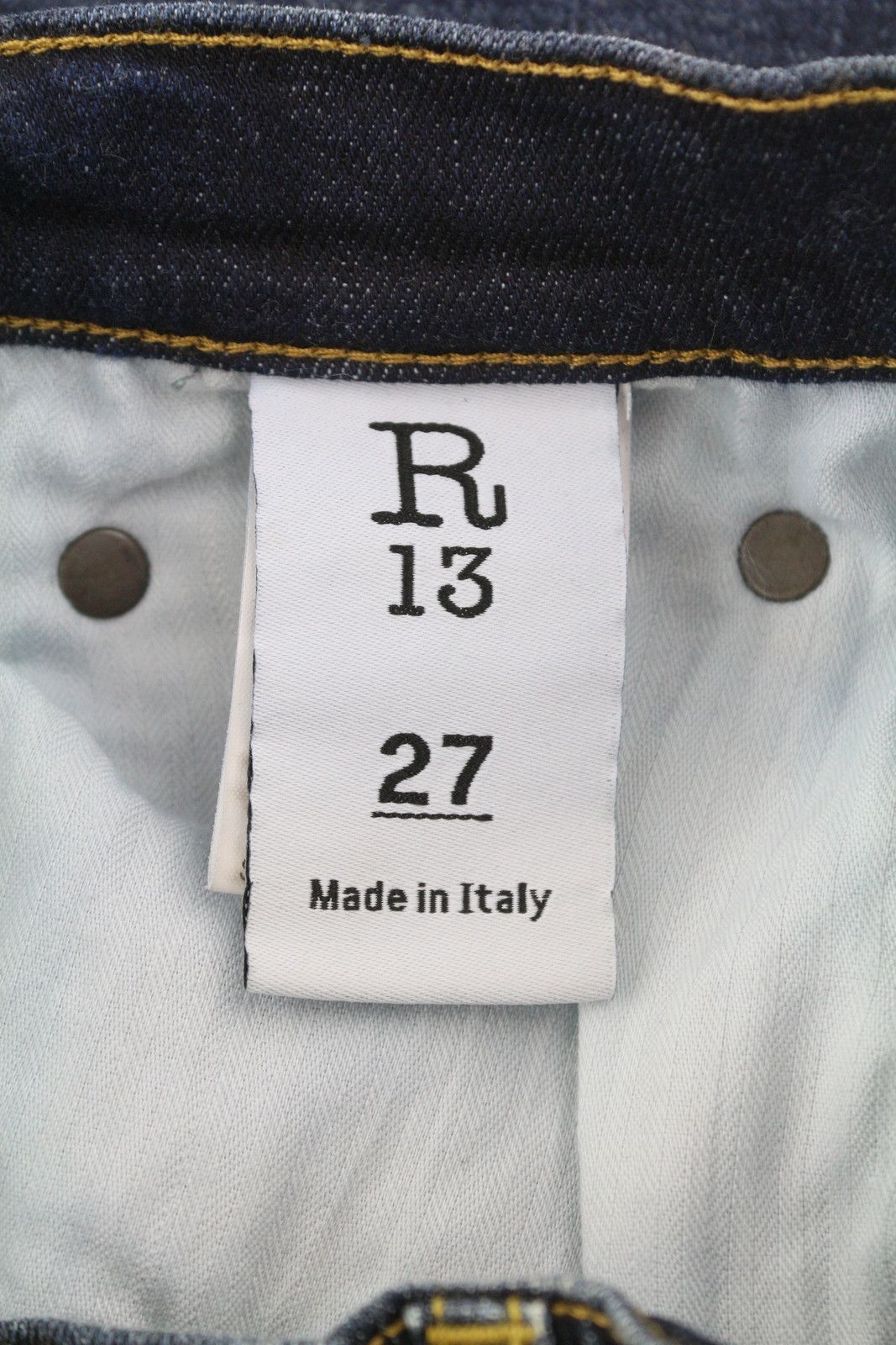 R13 HIGH RISE SKINNY 27 Howell Indigo Faded Whiskers 86352 Size 27" / US 4 / IT 40 - 6 Thumbnail