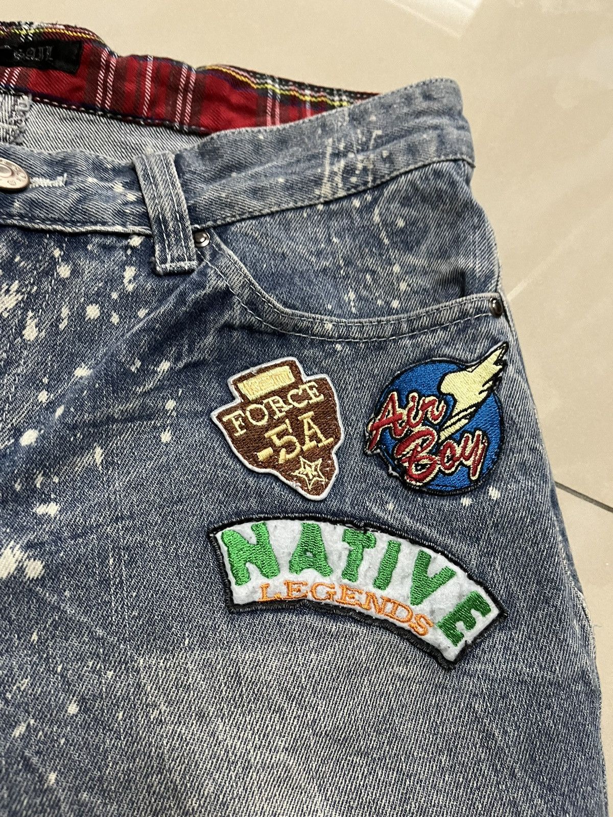 Japanese Brand Zerosail thrashed Punk distressed paint splatter jean F1 Size US 31 - 7 Thumbnail