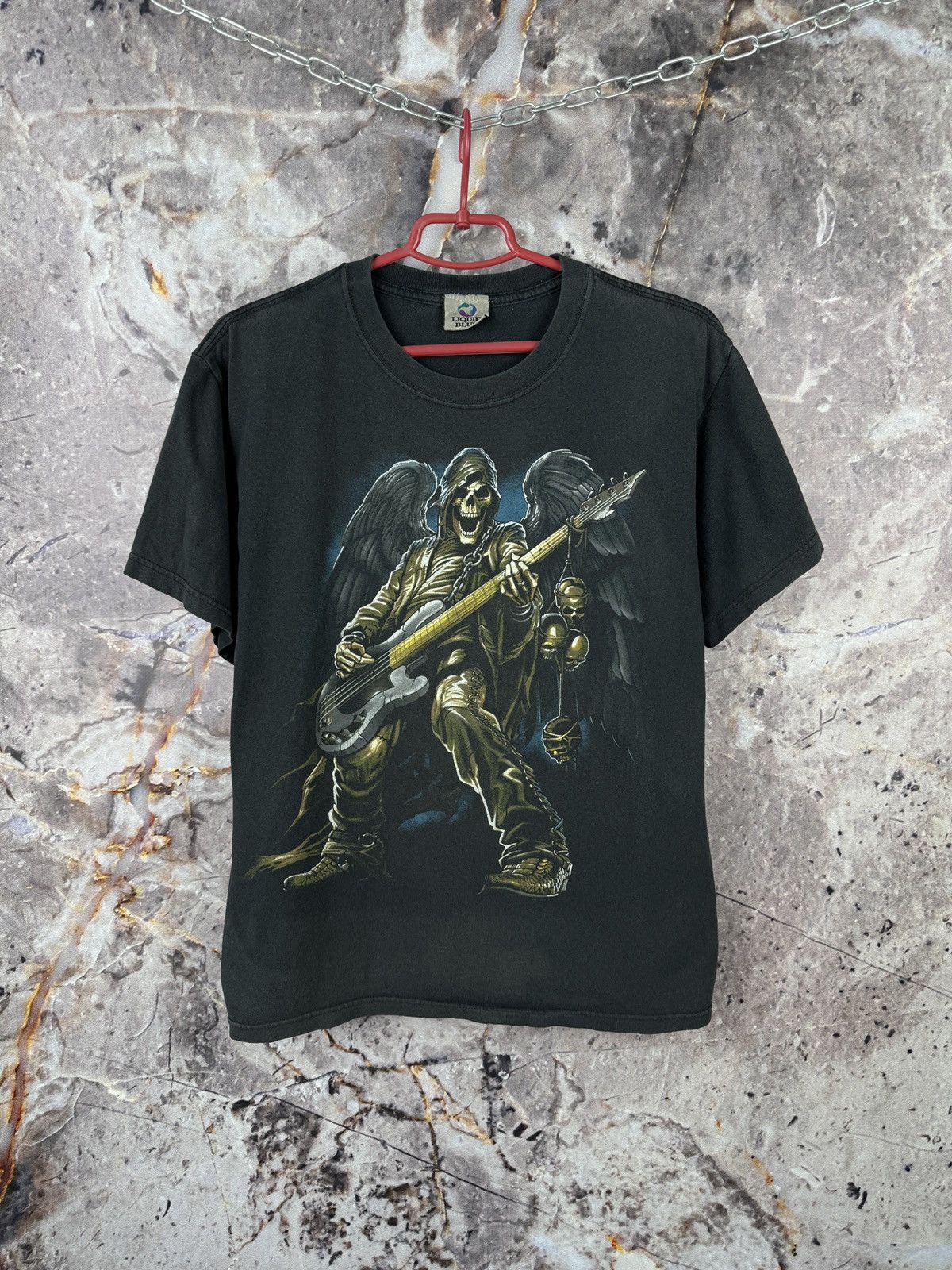 Liquid Blue Liquid Blue Grim Reaper Guitar Graphic T-Shirt Black Size M Size US M / EU 48-50 / 2 - 1 Thumbnail