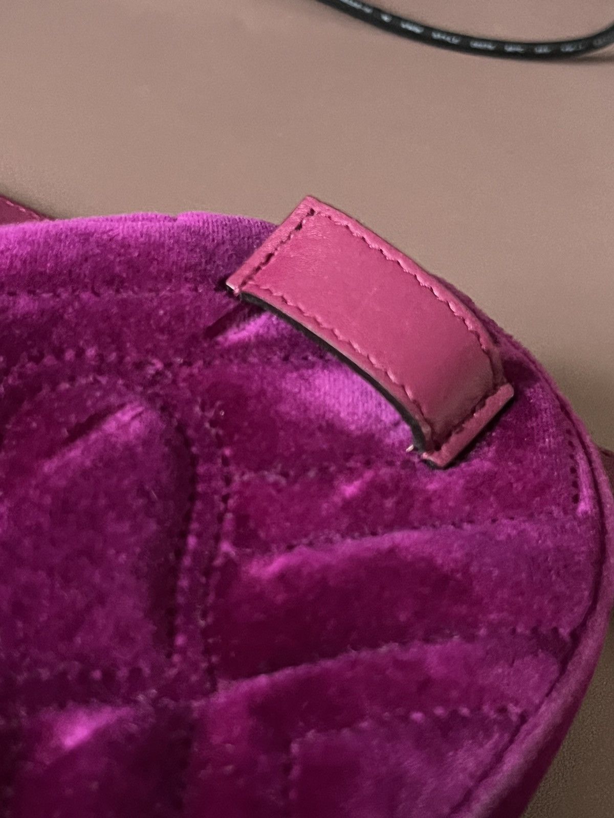 Gucci Gucci Marmont Purple Velvet Belt Bag Size ONE SIZE - 6 Thumbnail