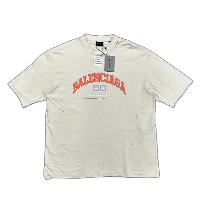 Balenciaga Balenciaga Beige Short Sleeve T-Shirt-yf Size US M / EU 48-50 / 2 - 1 Thumbnail