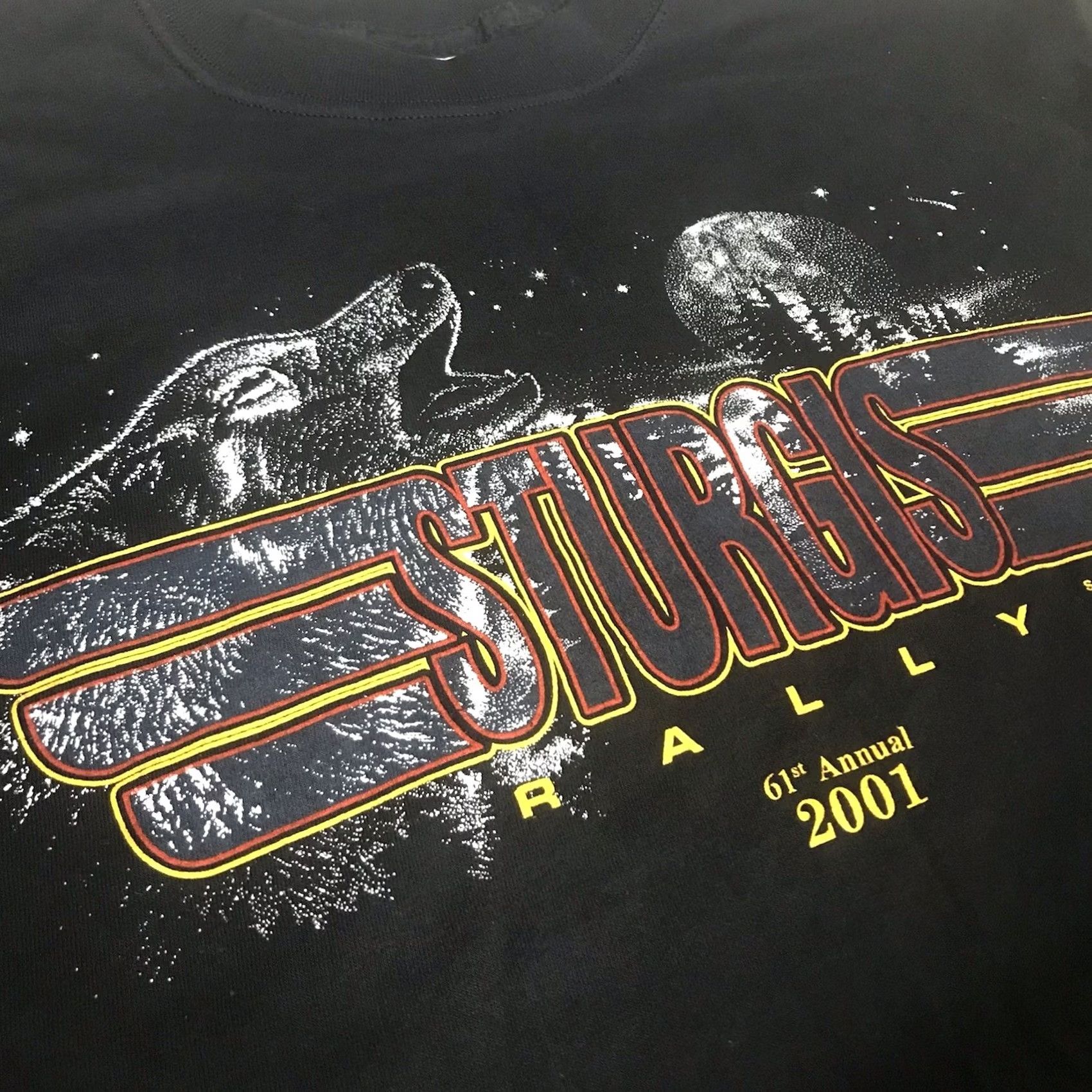 Gildan VTG Gildan Men Black Sturgis Motorcycle Rally 61st Annual 2001 Graphic T-Shirt XL Size US XL / EU 56 / 4 - 4 Thumbnail