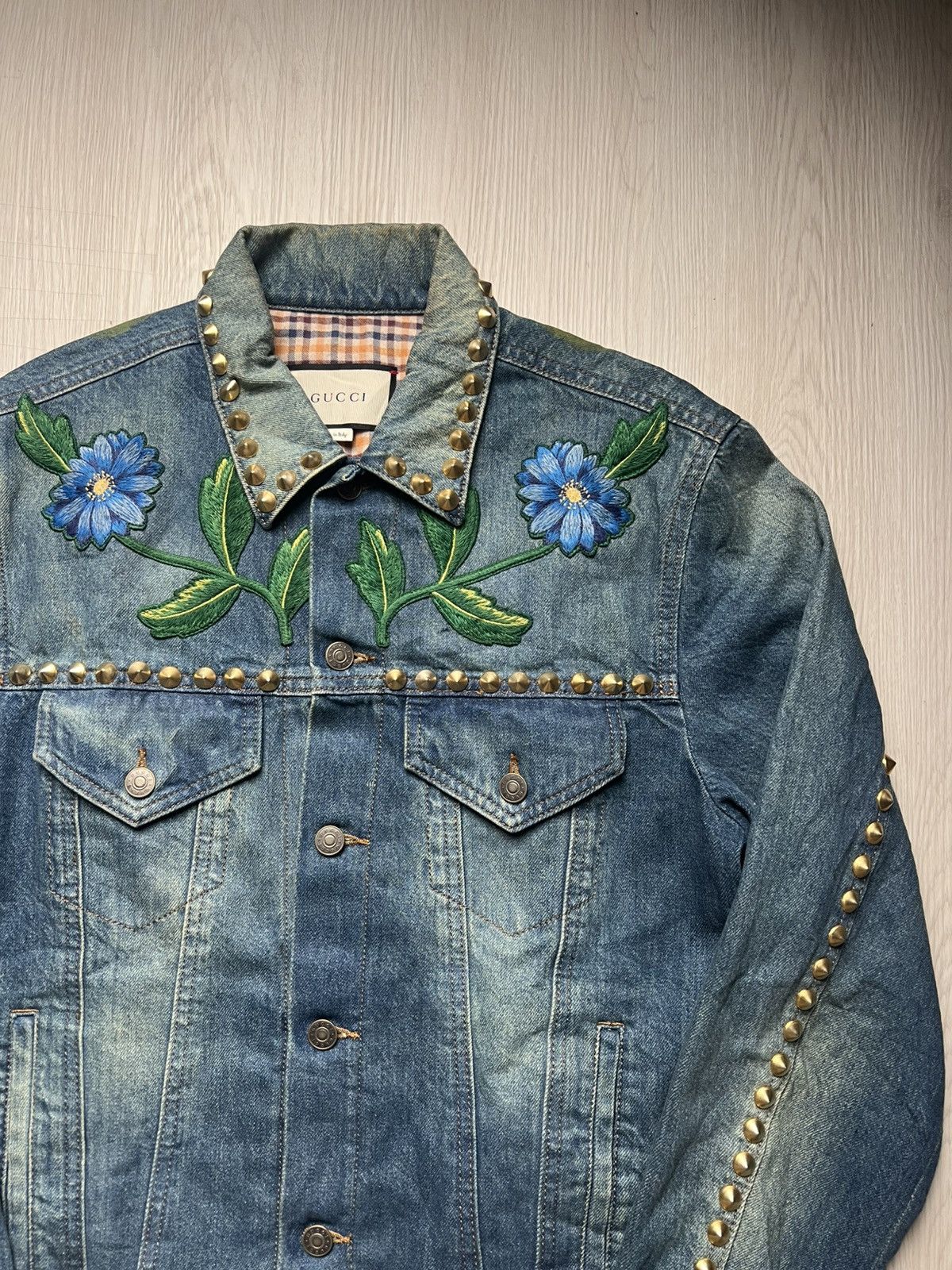 Gucci Gucci Mare Gothicum Embroidered Studded Denim Jacket Size US M / EU 48-50 / 2 - 4 Thumbnail