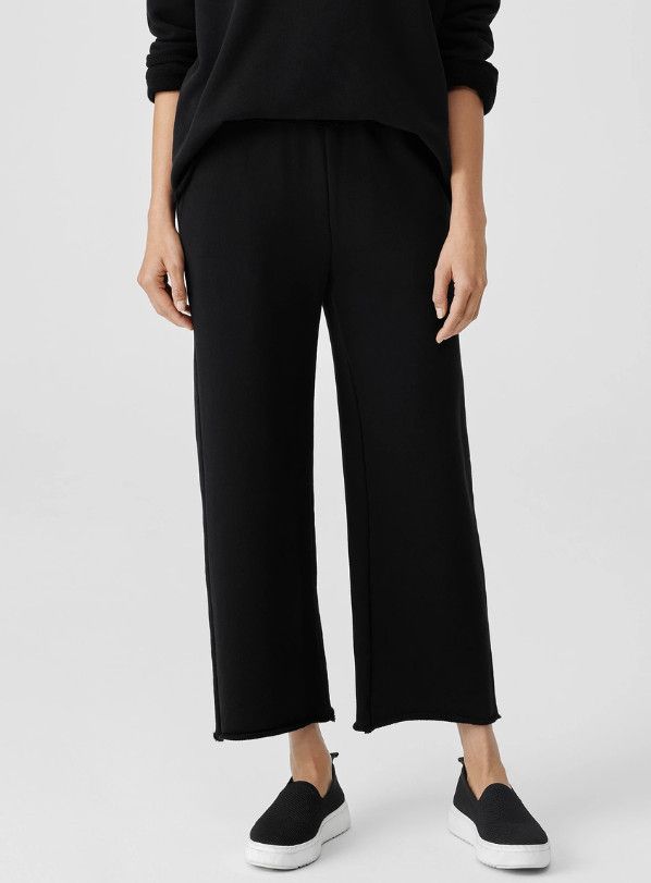 Eileen Fisher Eileen Fisher Organic Cotton French Terry Pant Black 2X Size 42" / US 20 - 4 Thumbnail