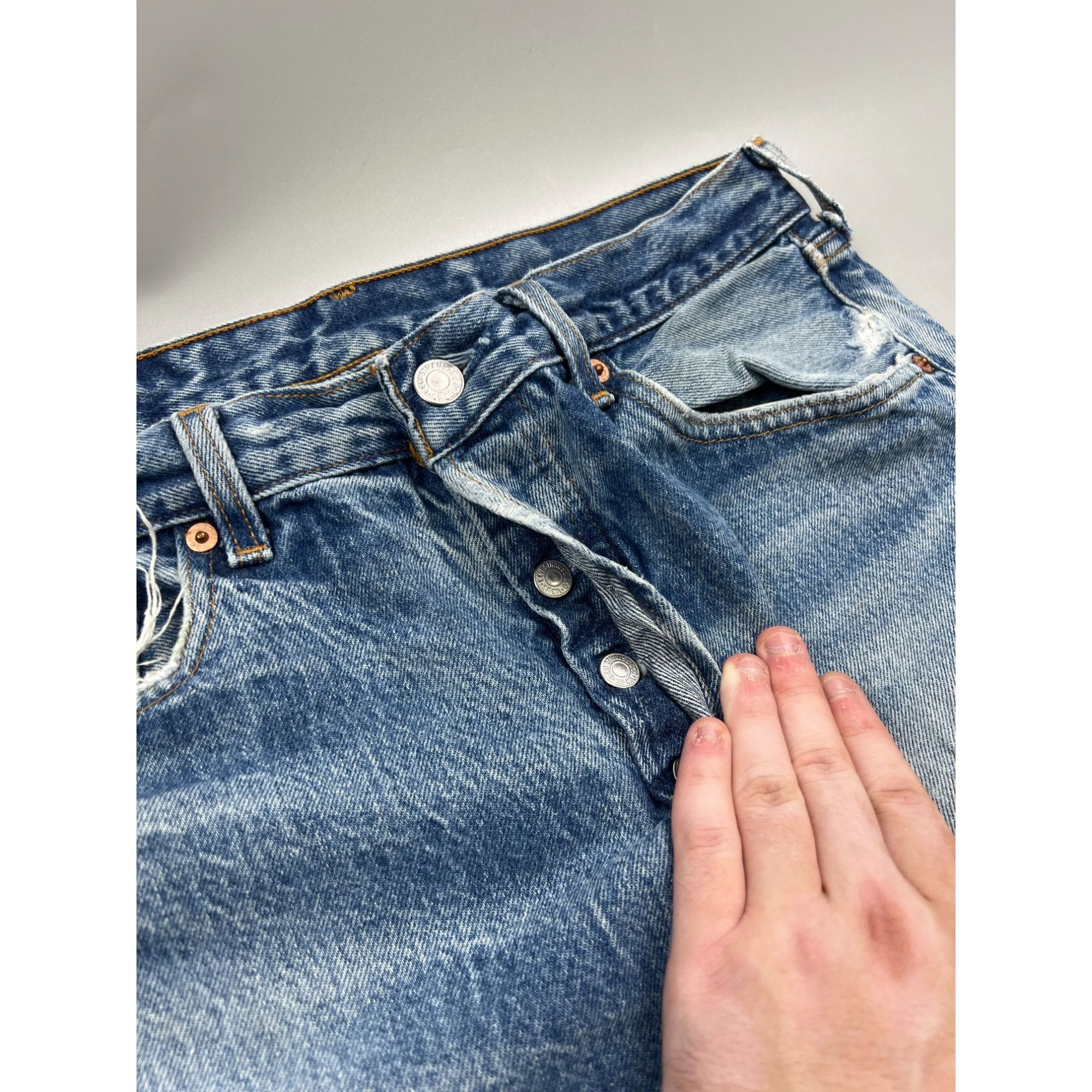 Levi's Levi’s 501xx Made In USA Distressed Denim Jeans (Y0890) Size US 34 / EU 50 - 8 Thumbnail