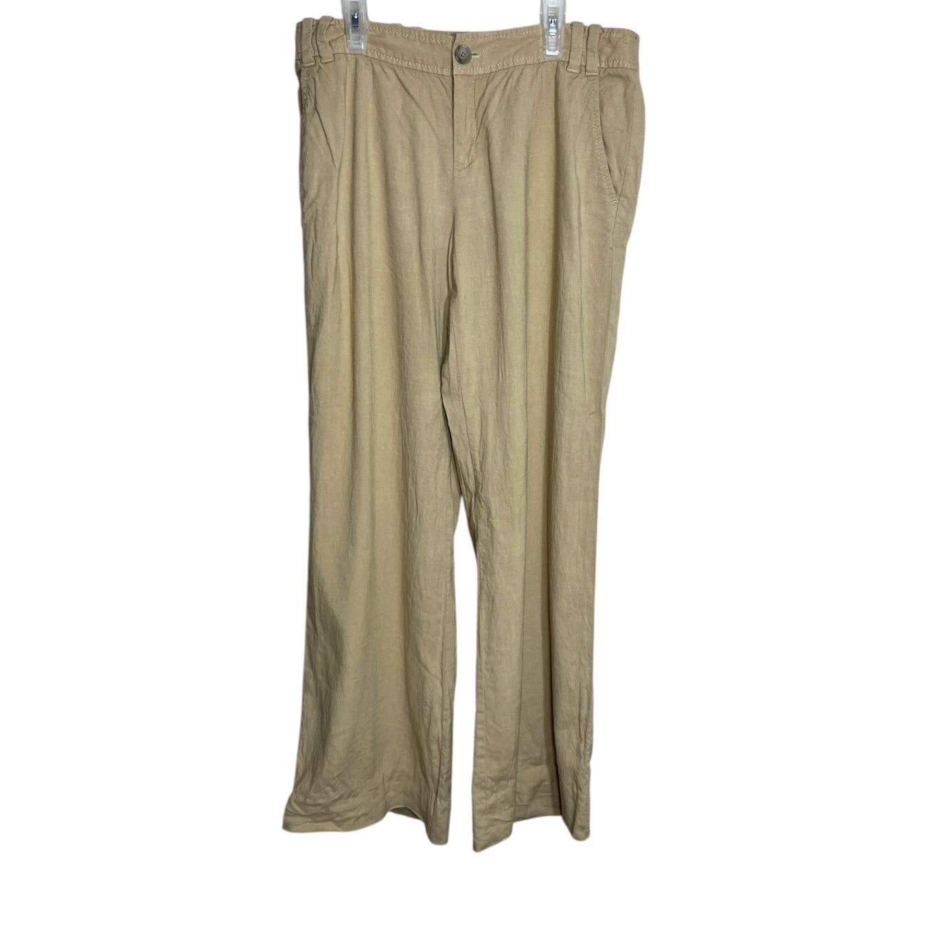 Banana Republic Banana Republic Y2K Wide Leg Linen High Waist Pant Women's Size 10 Size 32" / US 10 / IT 46 - 1 Thumbnail