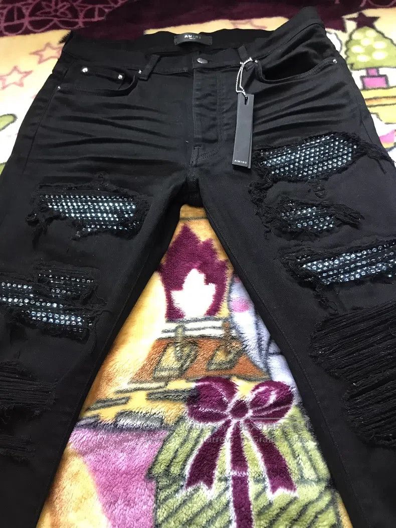 Amiri Amiri Classic High-End Ice Blue Diamond Destroyed Black De Size US 34 / EU 50 - 3 Thumbnail