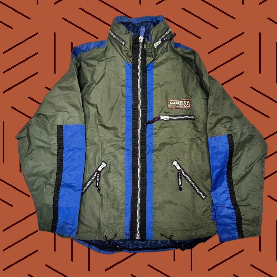 Nautica VINTAGE Nautica Competition Big Logo Jacket Shell Coat Windbreaker Men XL Green 1990s Size XL Mens Size US XL / EU 56 / 4 - 1 Thumbnail