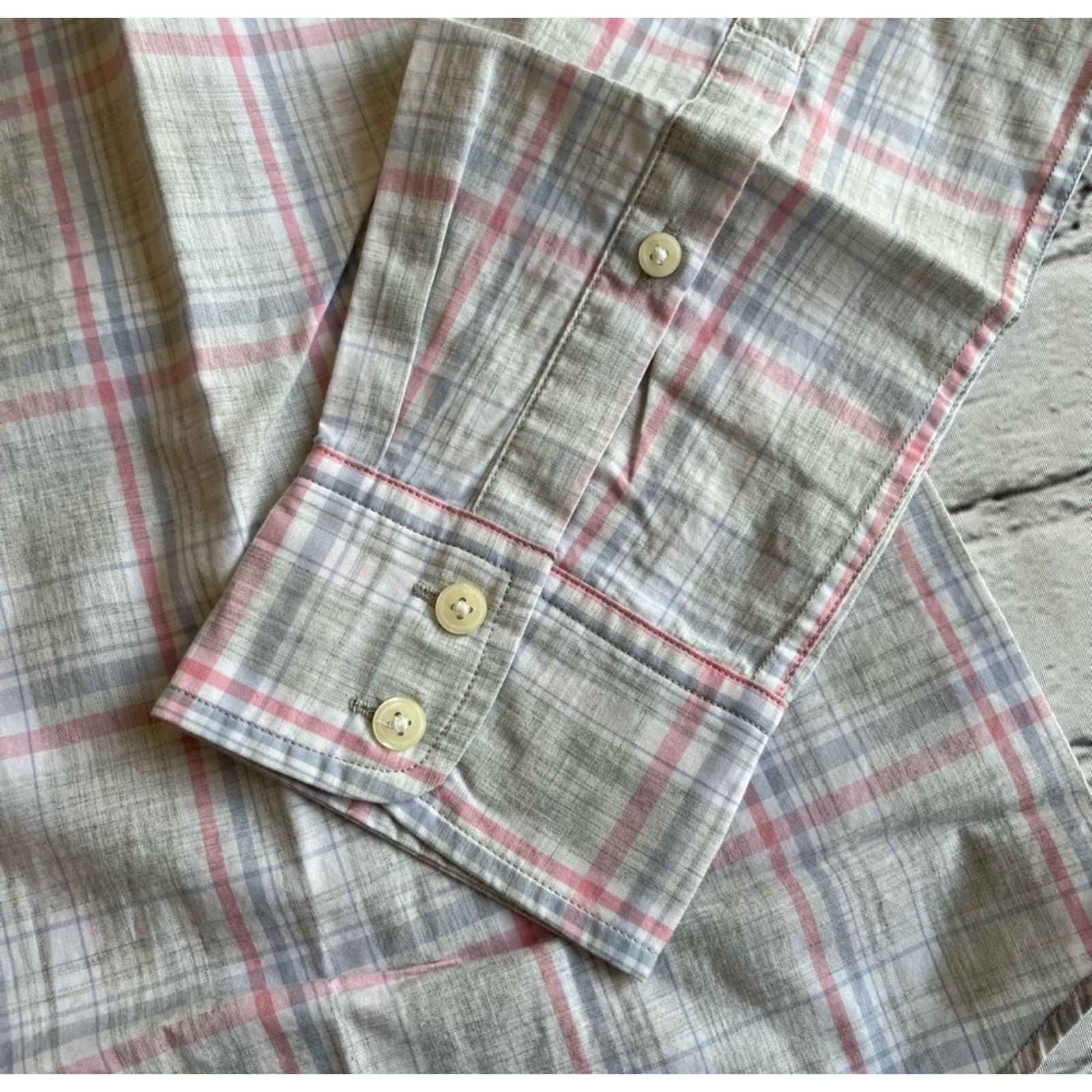UNTUCKit UNTUCKIT Chasseles Plaid Sleeve Shirt Gray Pink Size 18 Size S / US 4 / IT 40 - 5 Thumbnail