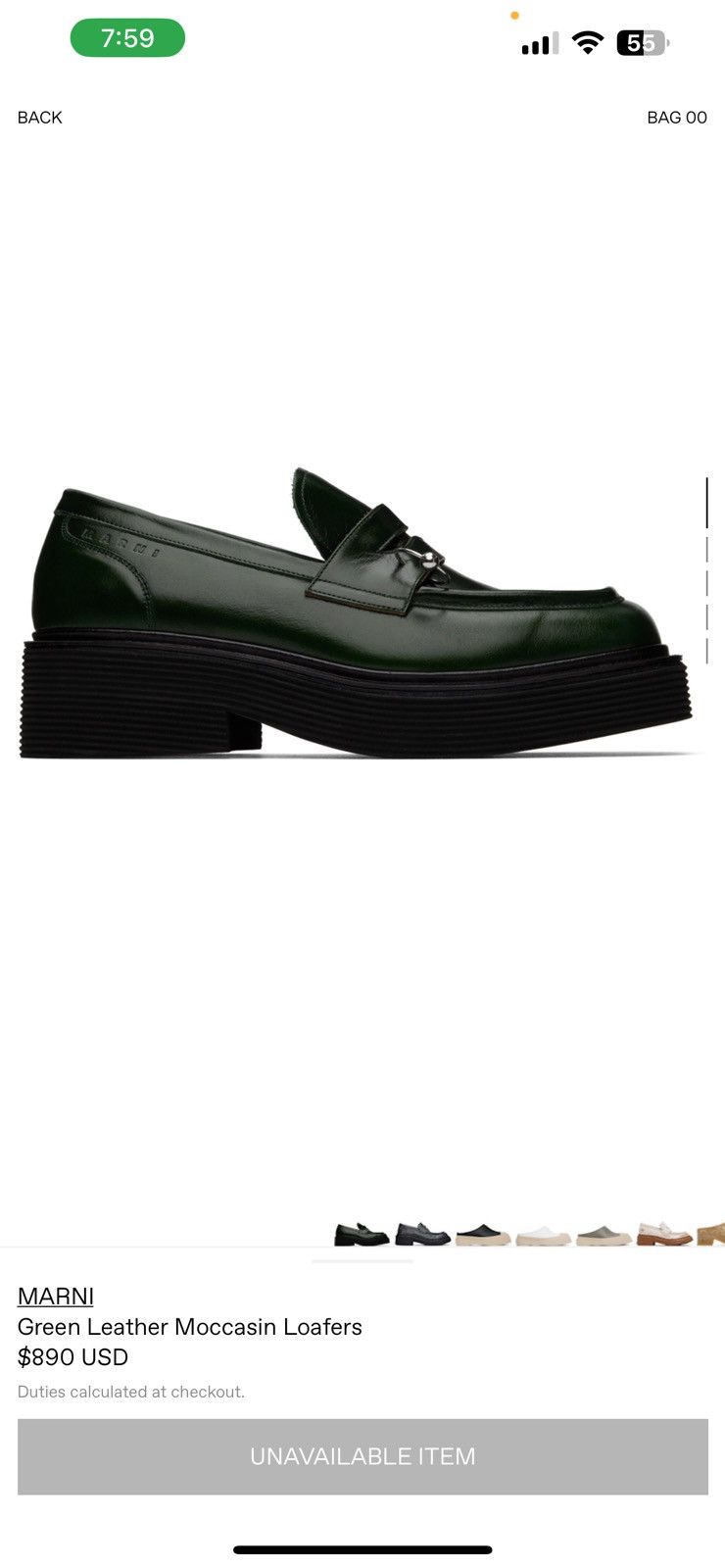 Marni MARNI green leather Moccasin Loafers Size US 12 / EU 45 - 2 Thumbnail