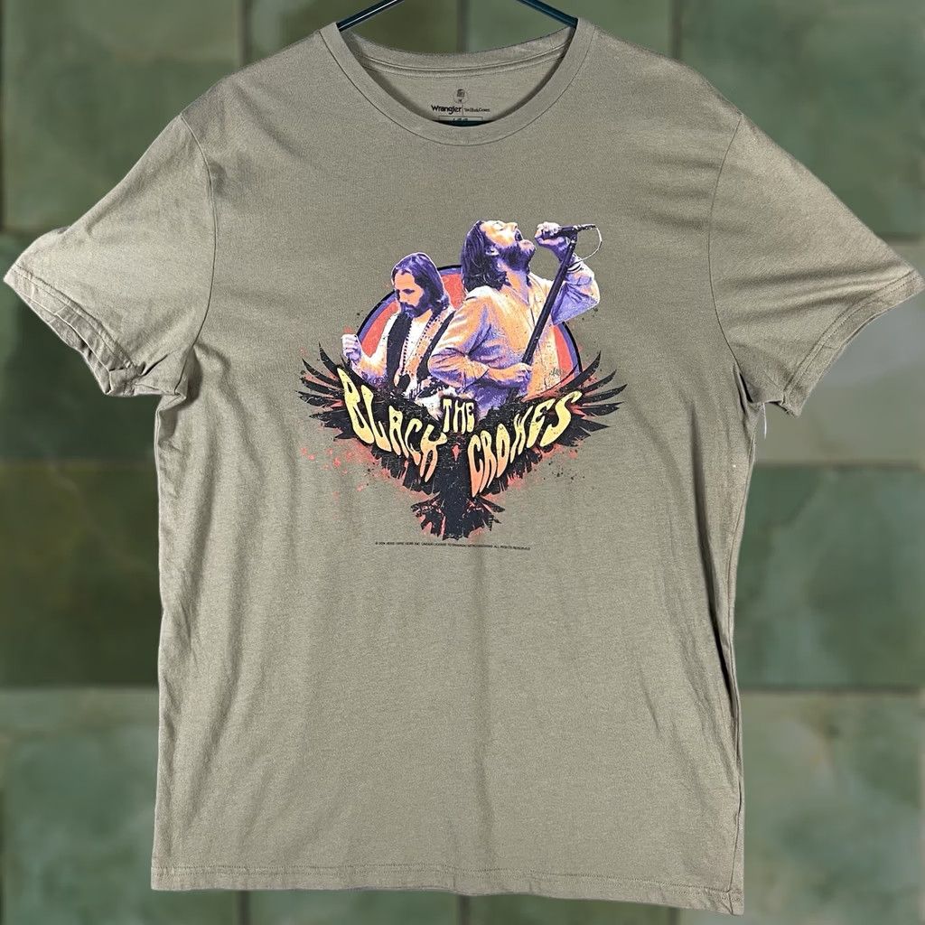 Wrangler The Black Crowes Concert Tour T-Shirt Large L Brown Wrangler Men's Crew Neck Short Sleeve 2024 Music Merchandise Vintage: No Size US L / EU 52-54 / 3 - 1 Thumbnail