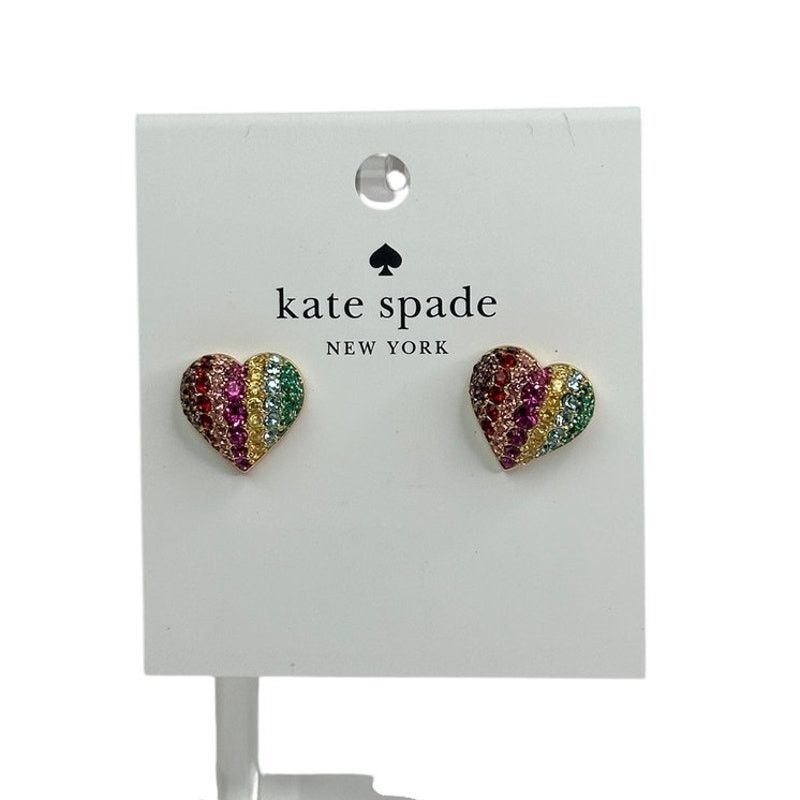 Kate Spade Kate Spade On The Dot Rainbow Heart Studs Earrings Size ONE SIZE - 1 Thumbnail