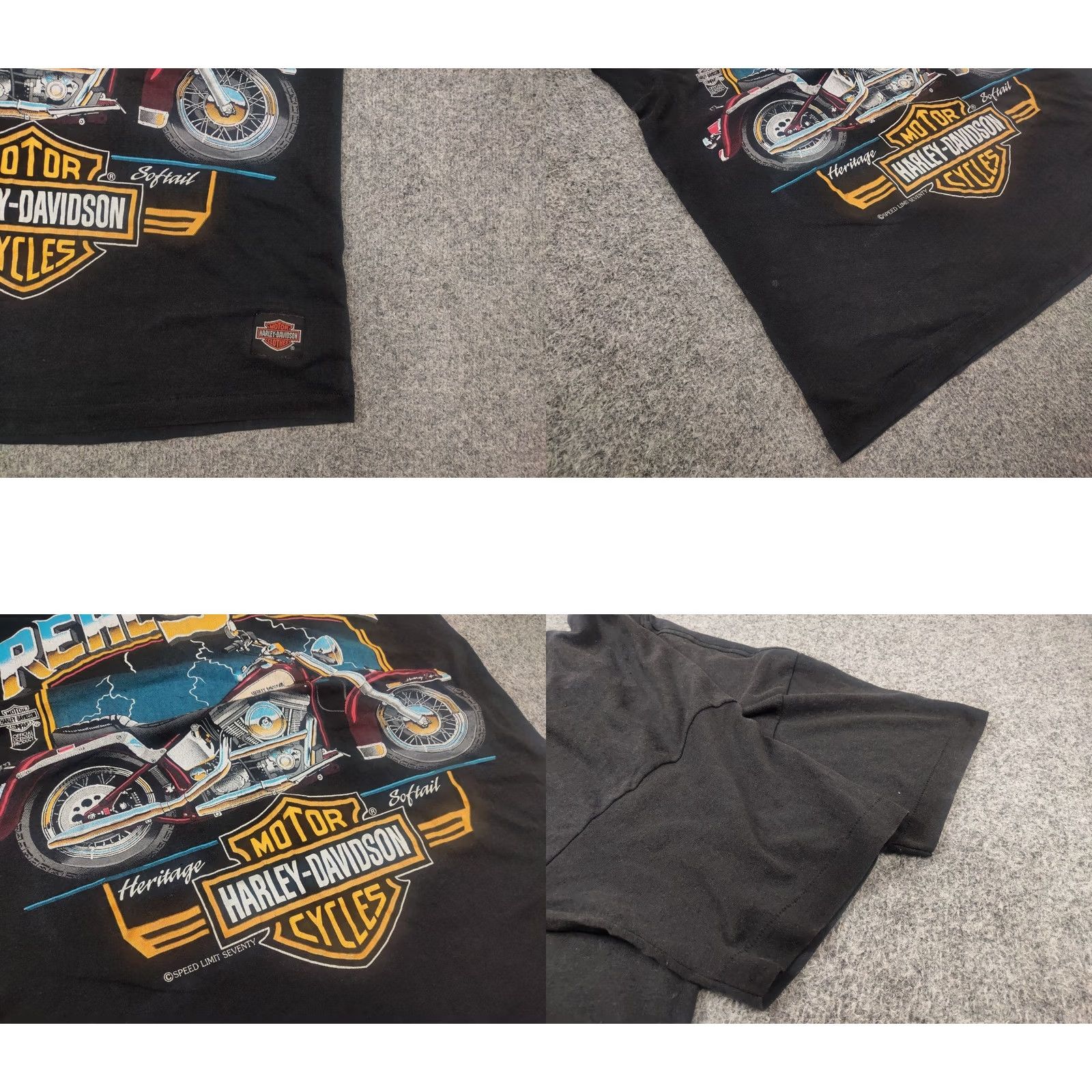 Harley Davidson Vintage 80's Harley-Davidson T-shirt Real Steel Heritage Softail Speed Limit Tee Size US M / EU 48-50 / 2 - 9 Thumbnail