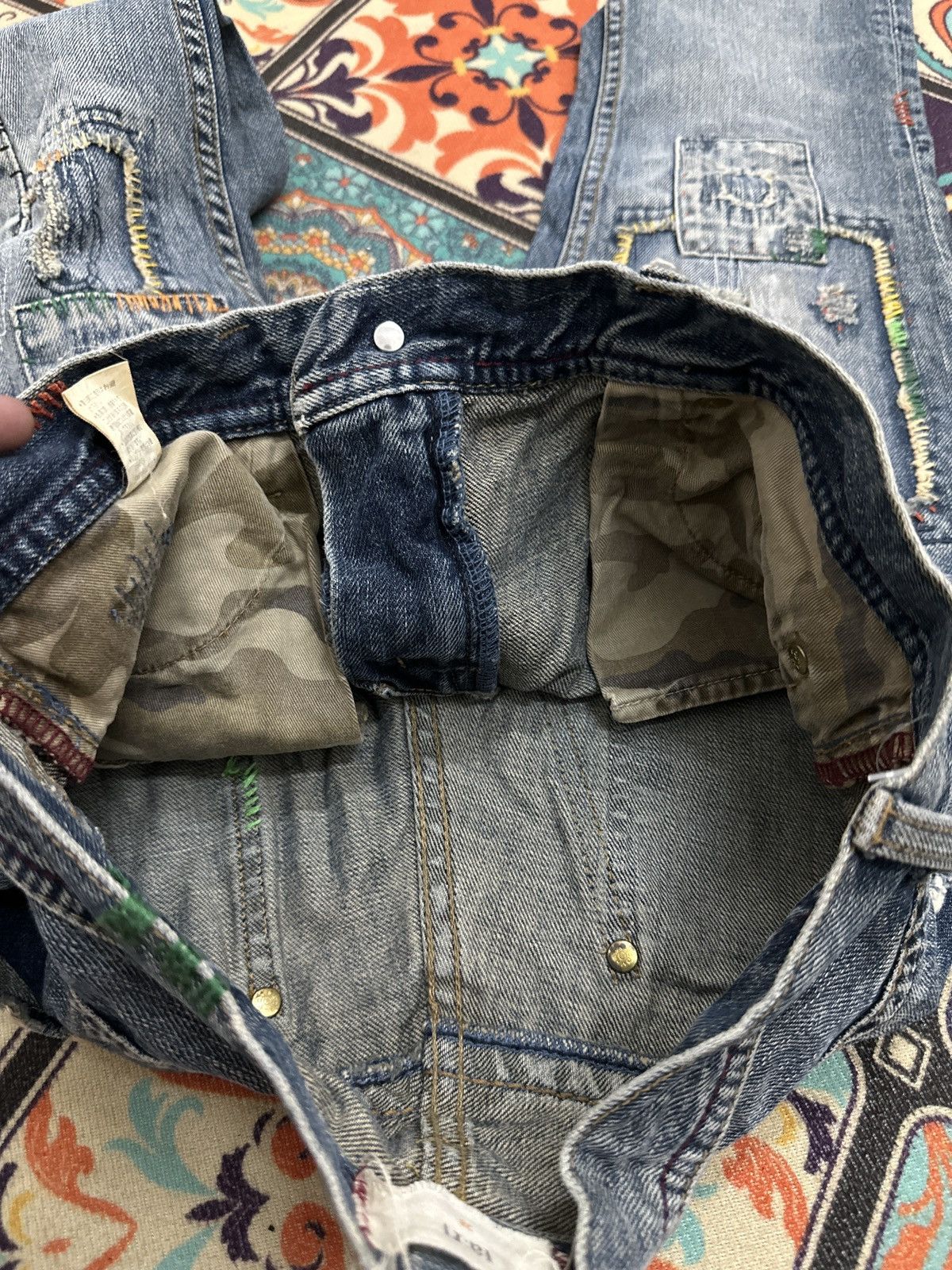 Other Japanese A'r Flare Recontructed Patchwork Flared Denim Size US 29 - 5 Thumbnail