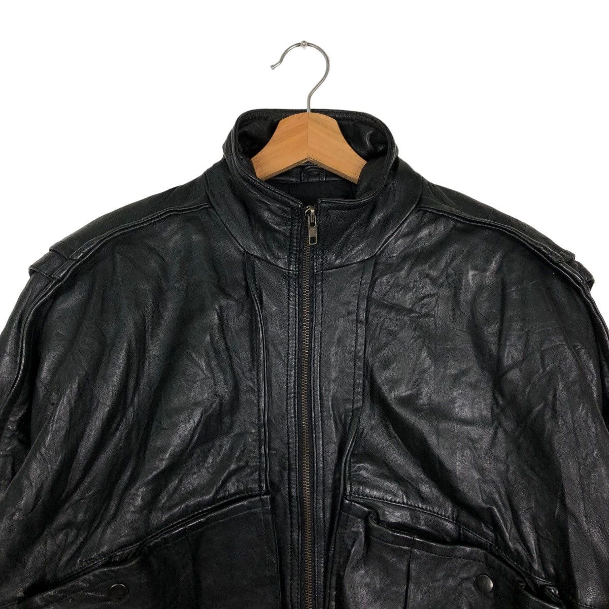 🔥90's Vintage Genuine Leather Bomber Jacket Uno Uomo Japan