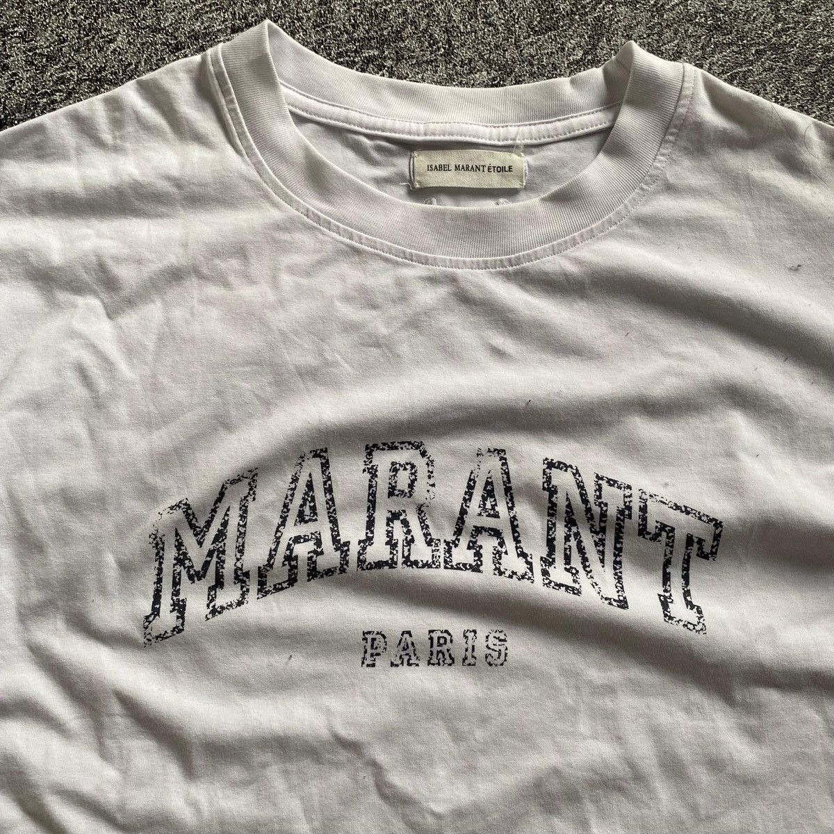 Designer × Isabel Marant × Isabel Marant Etoile 2000s - Isabel Marant Etoile Cracked Boxy White Tshirt Size M / US 6-8 / IT 42-44 - 2 Thumbnail
