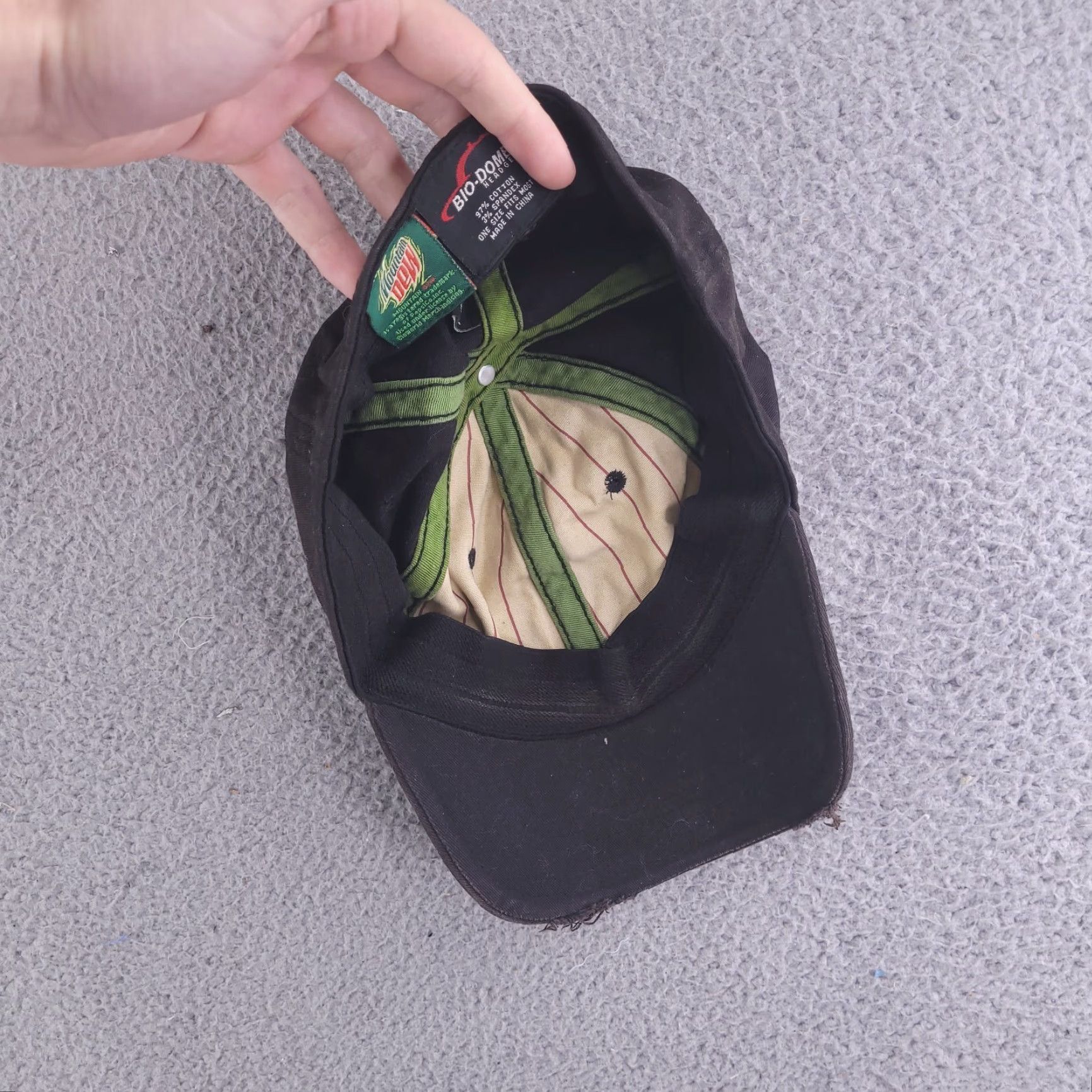 Logo 7 Mountain Dew Hat One Size Brown Distressed Logo Stretch Fitted Mens Baseball Cap Kid? Size ONE SIZE - 5 Thumbnail